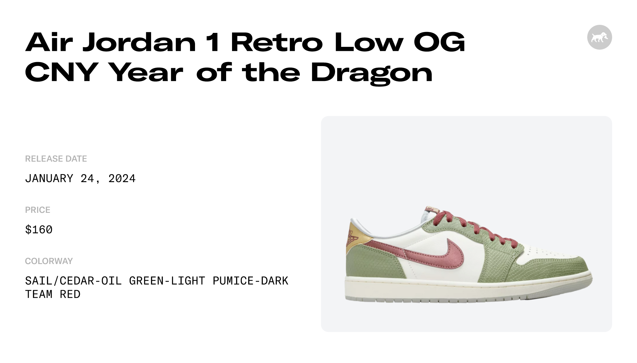 Air Jordan 1 Retro Low OG CNY Year of the Dragon - FN3727-100 