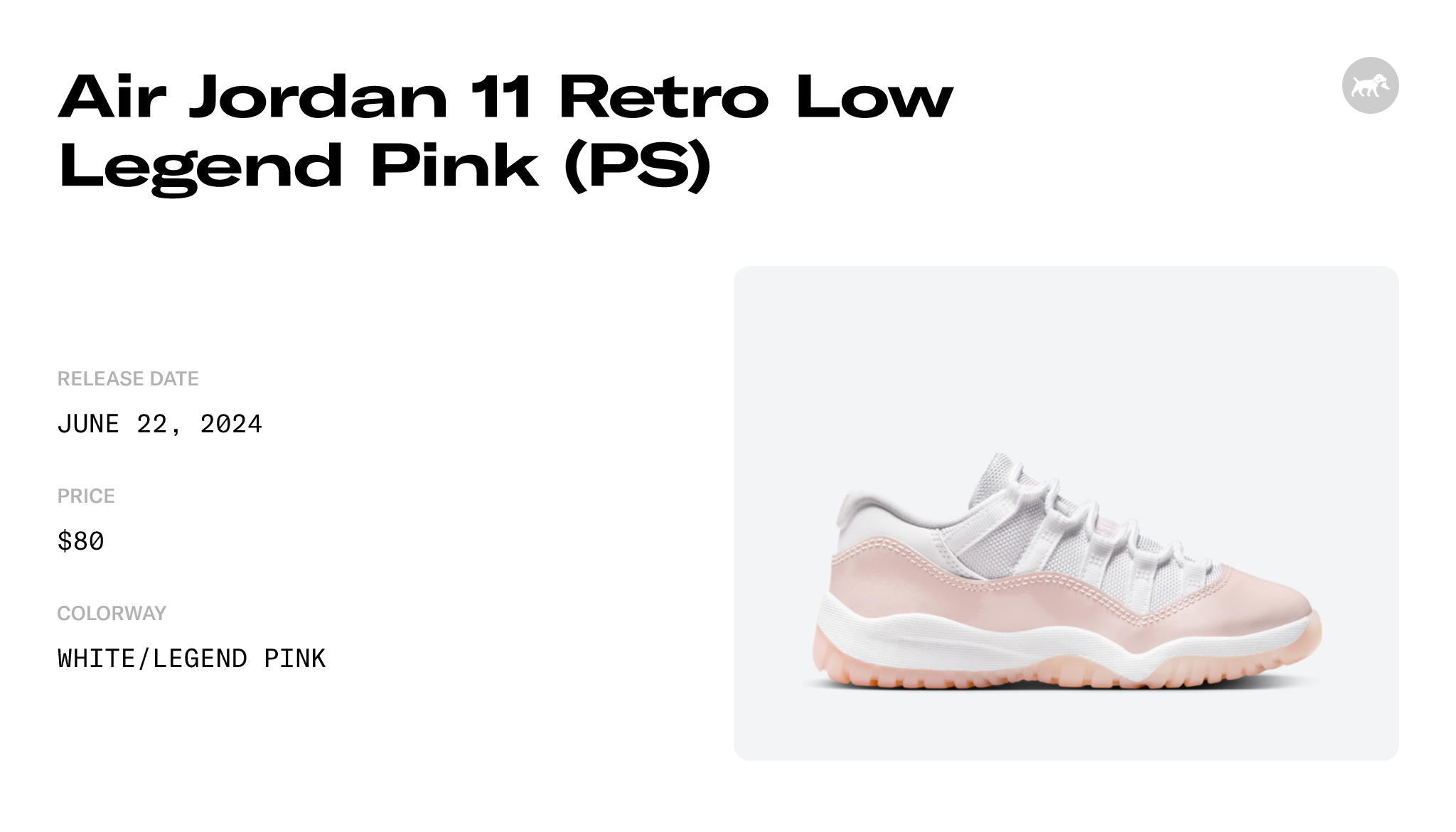 Air Jordan 11 Low Legend Pink AH7860-160