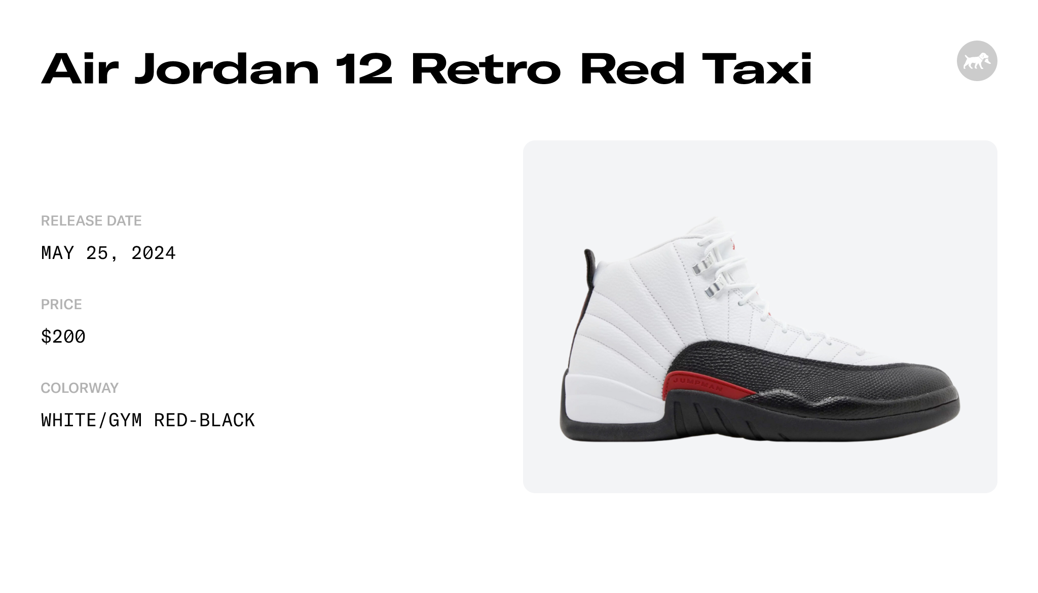 Red Taxi' Air Jordan 12 Release Date