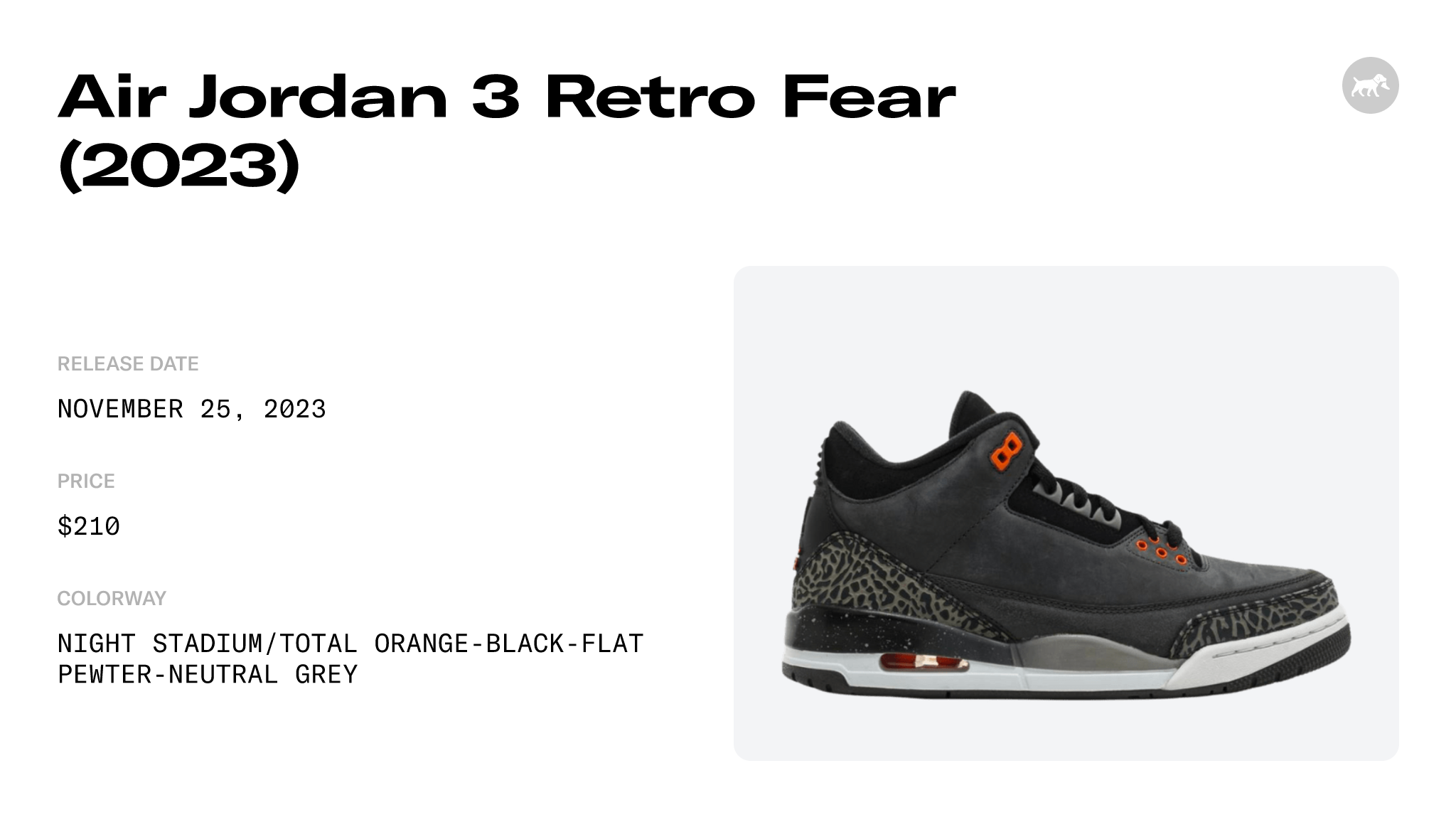 The Air Jordan 3 Fear Releases November 2023