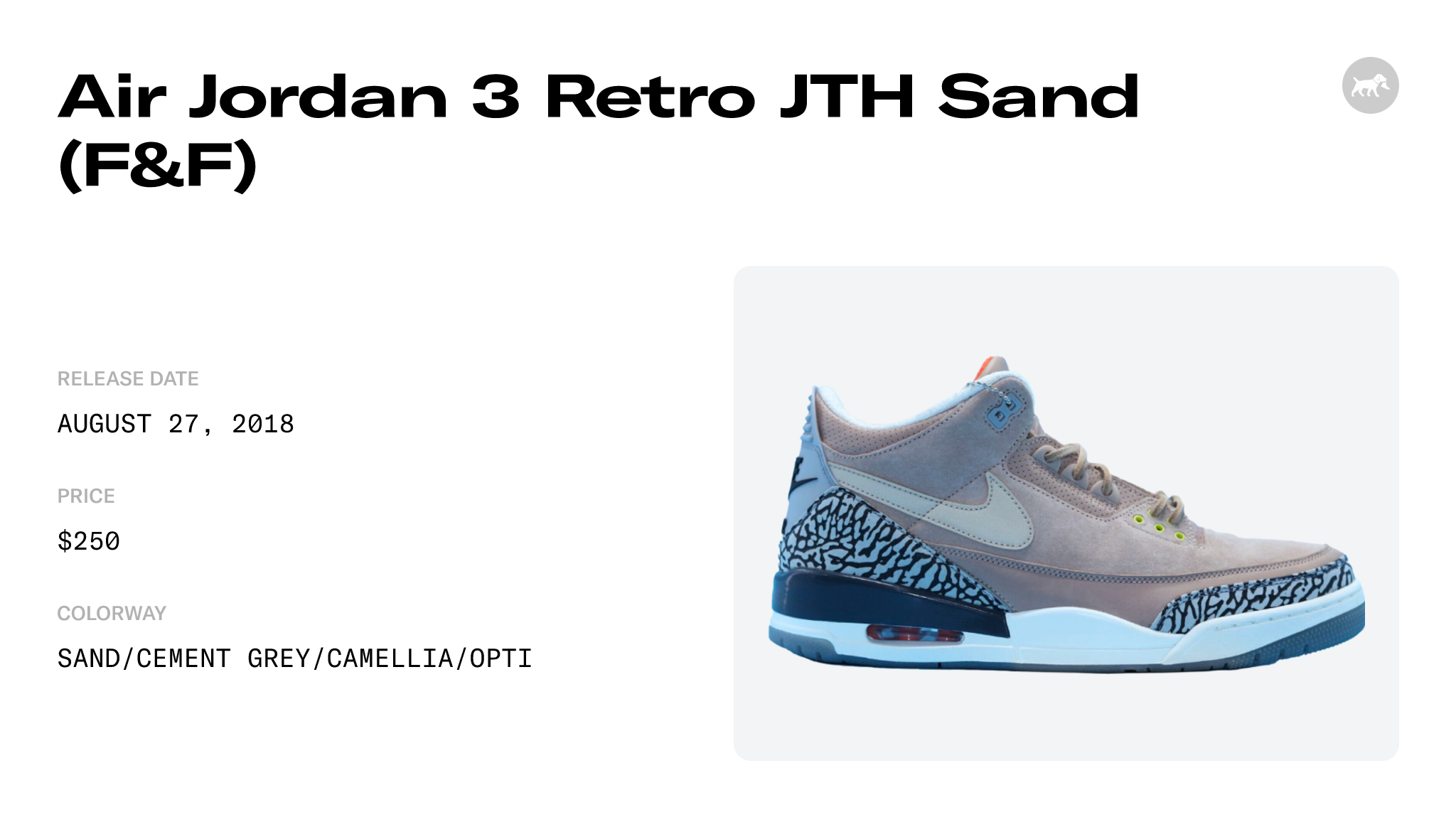 Air Jordan 3 Retro JTH Sand (F&F) - AJ3-856907 Raffles and Release ...