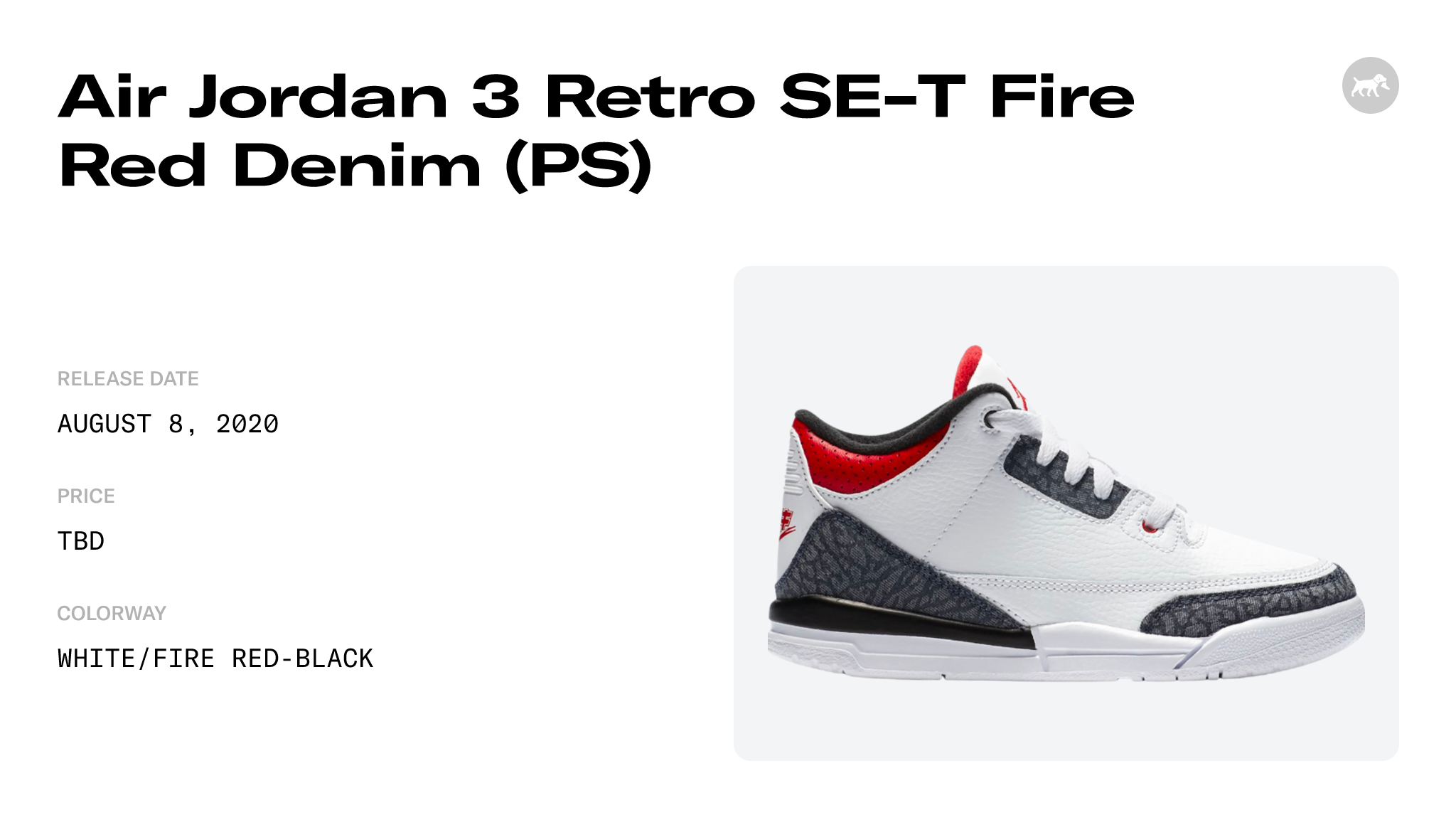 Air Jordan 3 Retro SE-T Fire Red Denim (PS) - DB4168-100 Raffles and  Release Date