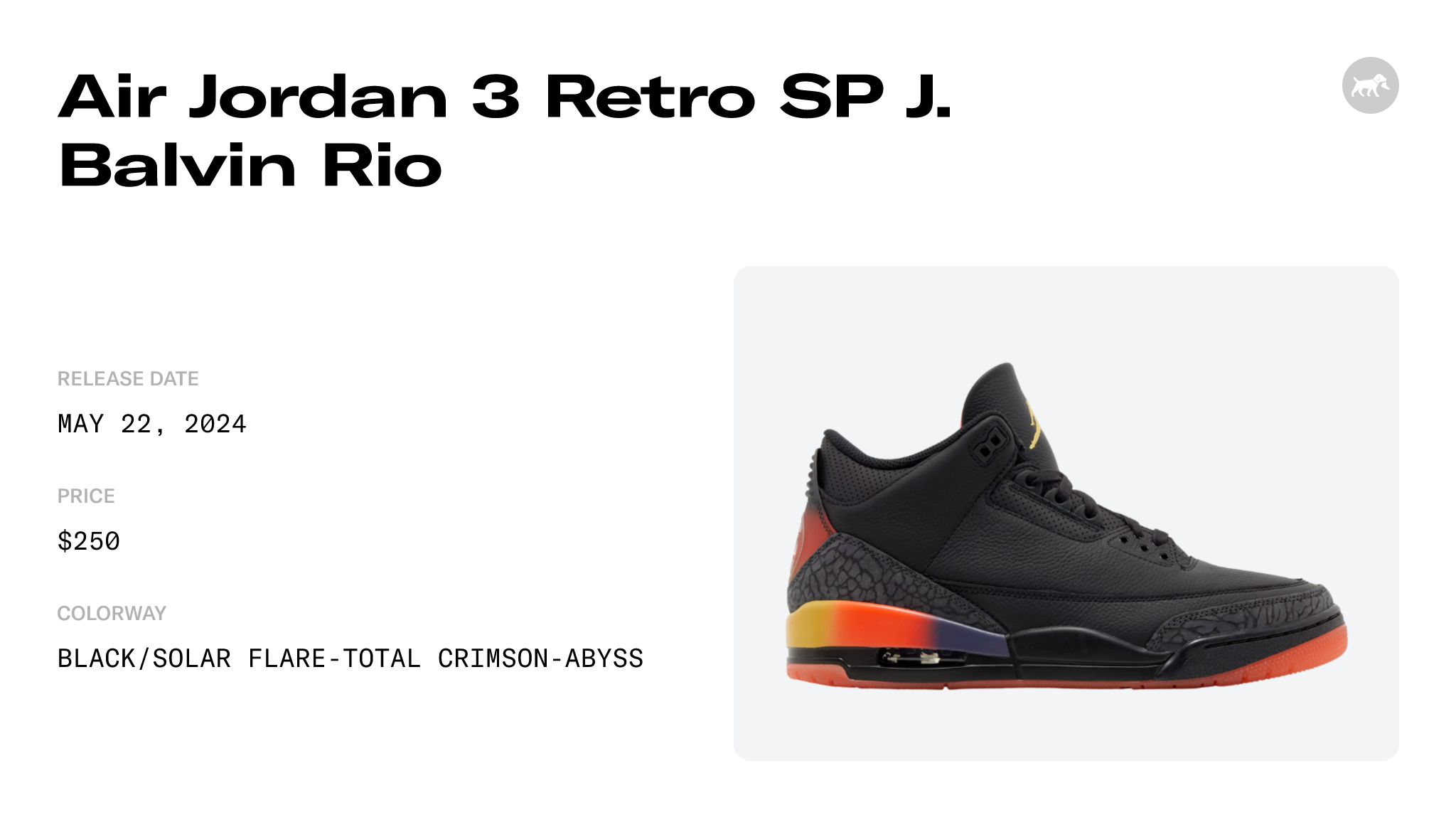Air Jordan 3 Retro SP J. Balvin Rio - FN0344-001 Raffles and Release Date