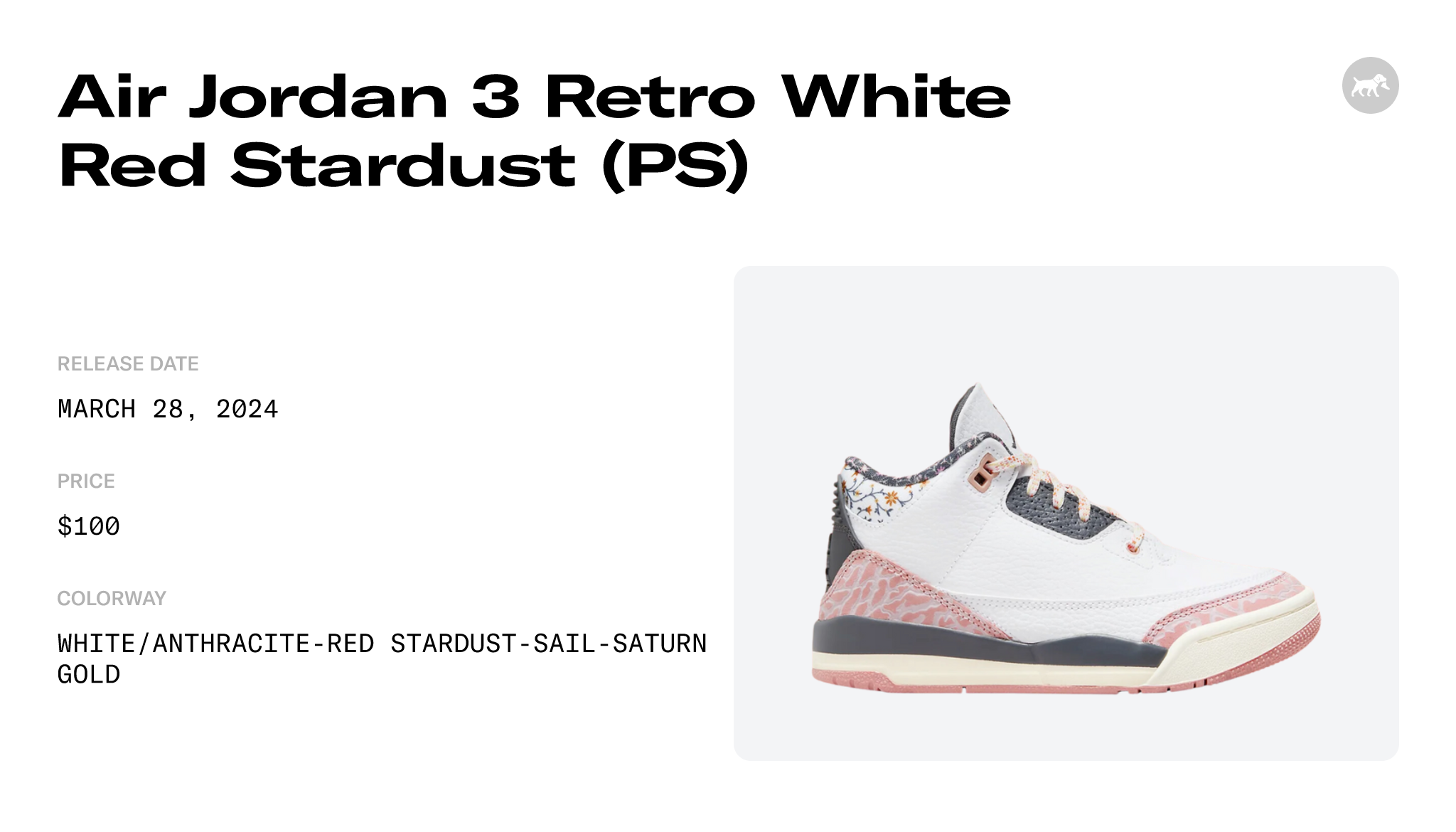 BAIT on X: The Air Jordan 3 GS “Red Stardust” is available now at