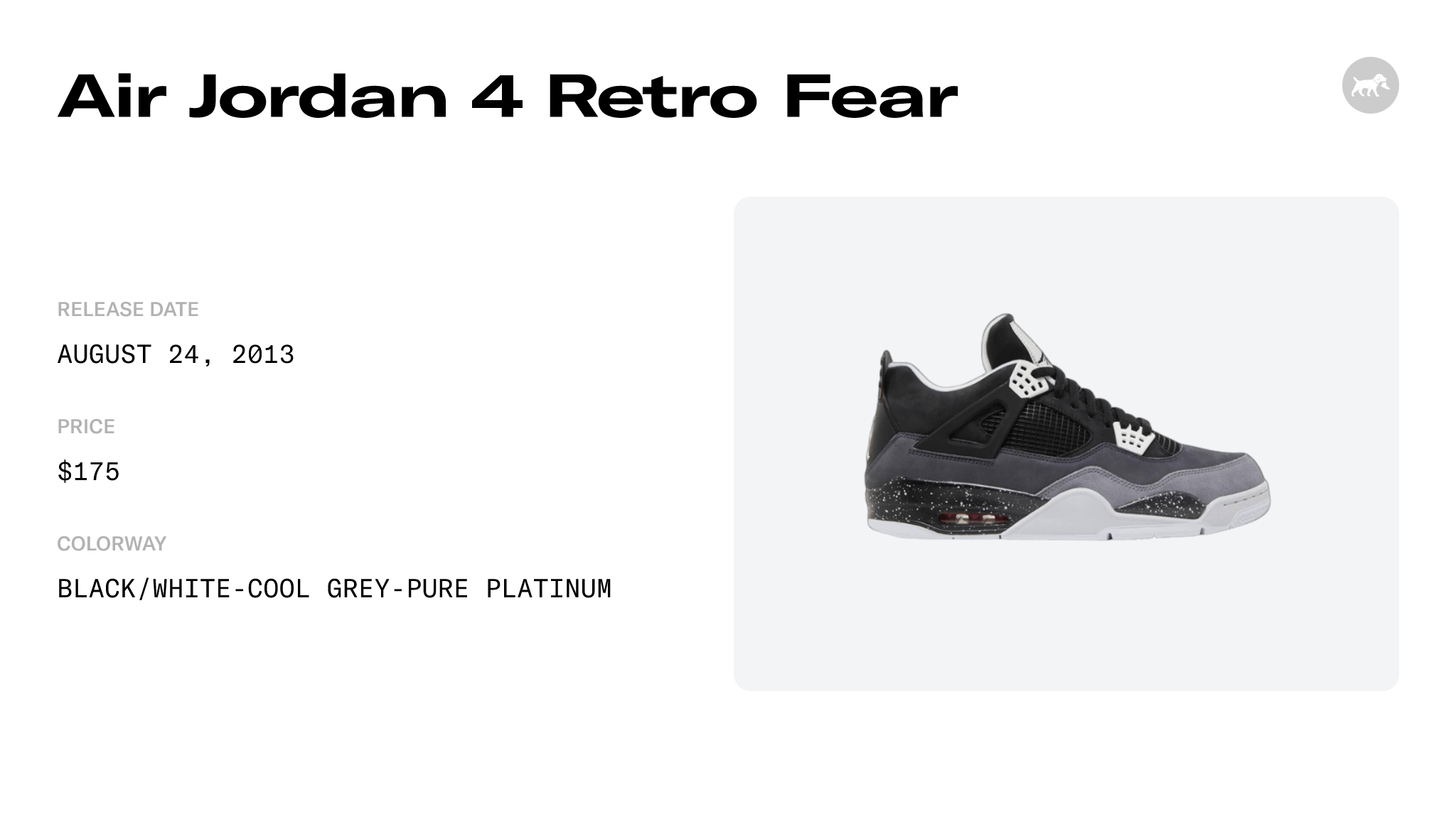 Air Jordan 4 Retro 'Fear' - Air Jordan - 626969 030 - black/white/cool  grey/pure platinum
