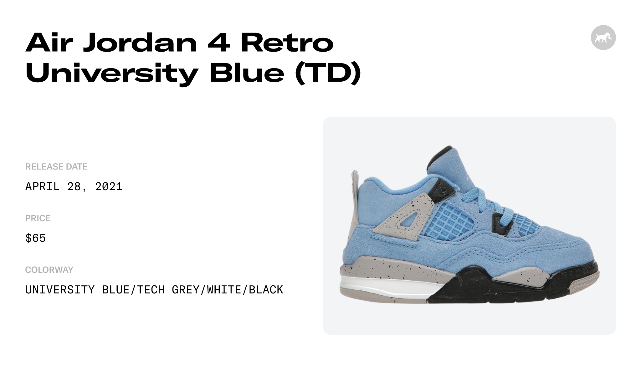 Air Jordan 4 Retro TD University Blue