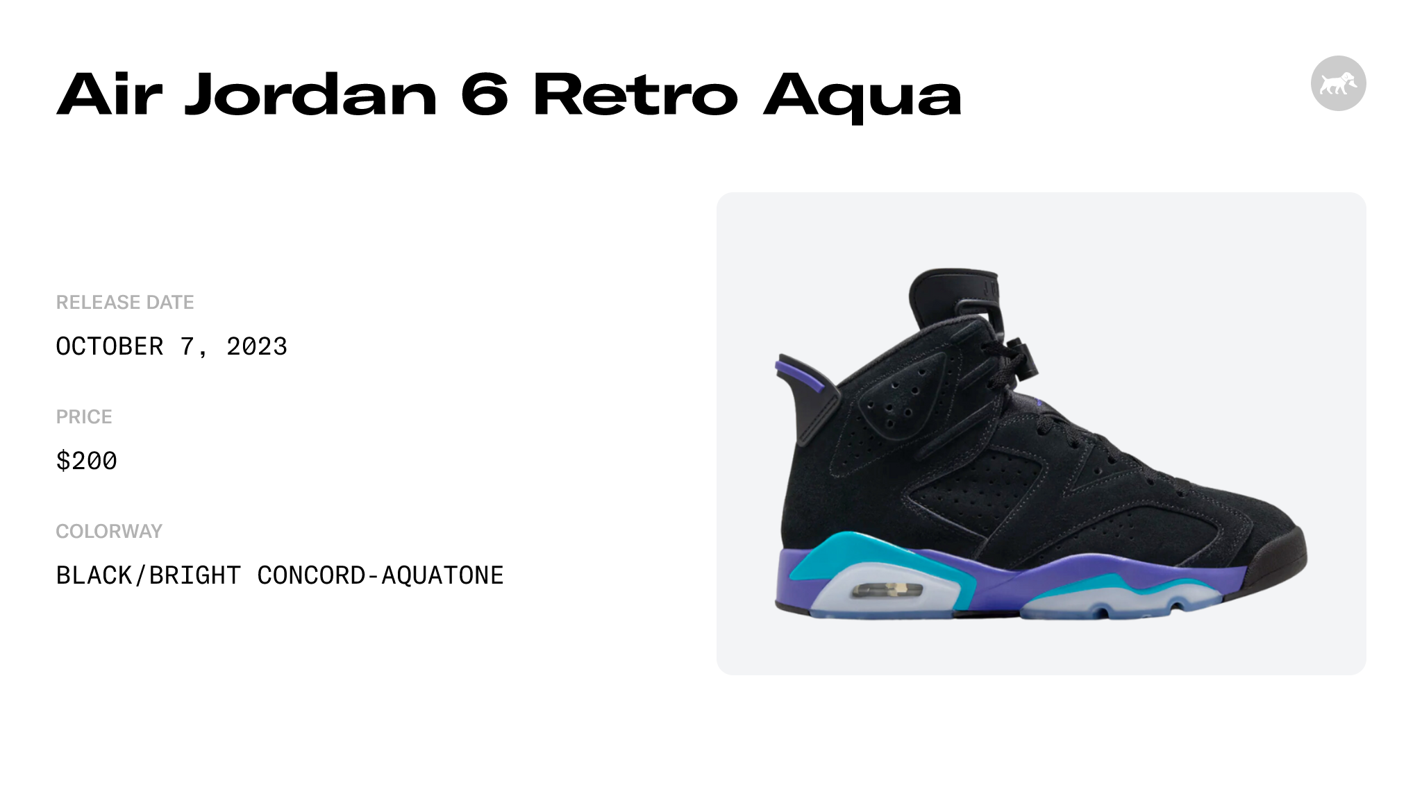 Air Jordan 6 Retro Aqua - CT8529-004 Raffles and Release Date