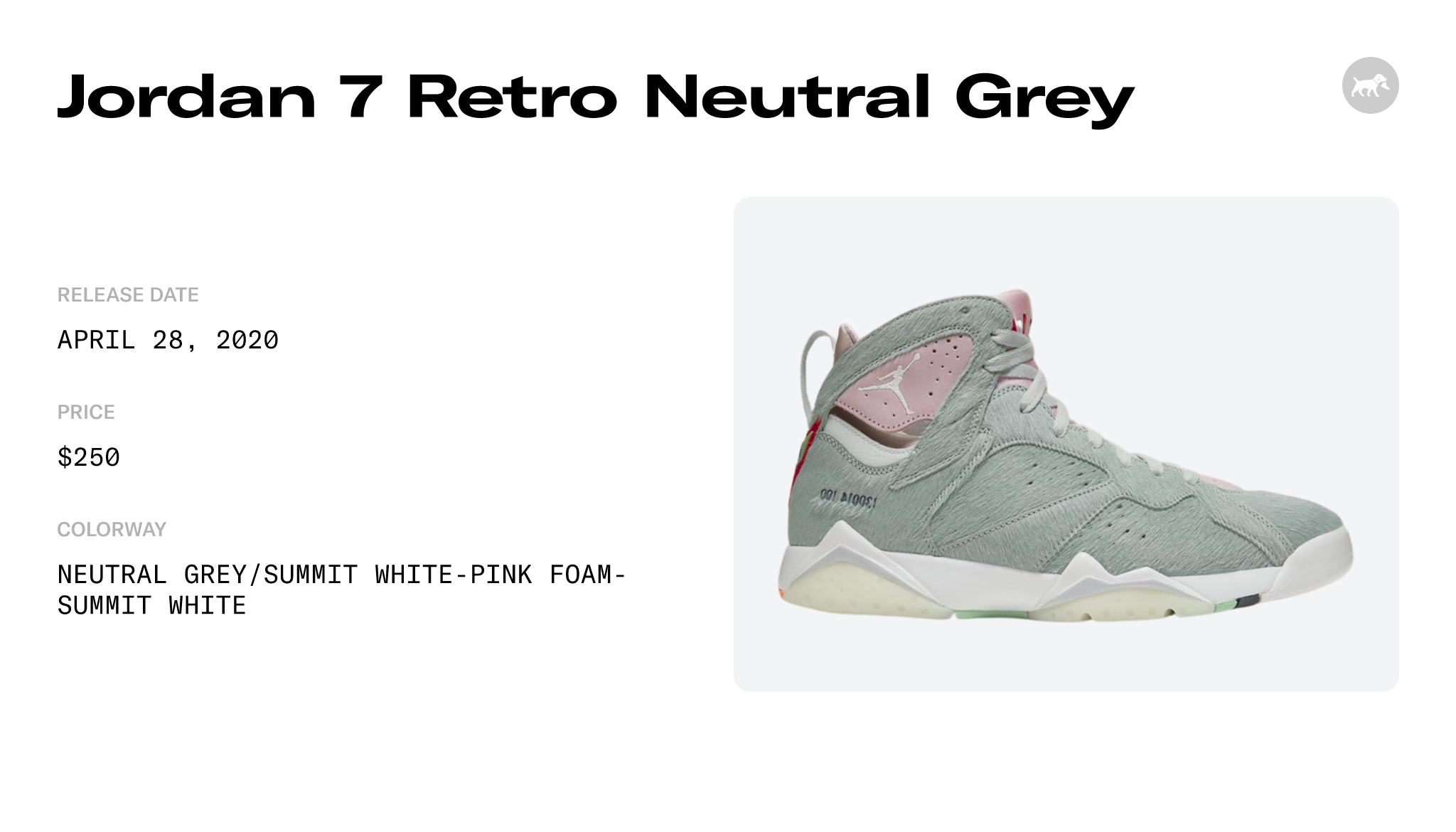Jordan 7 Retro Neutral Grey - CT8528-002 Raffles and Release Date