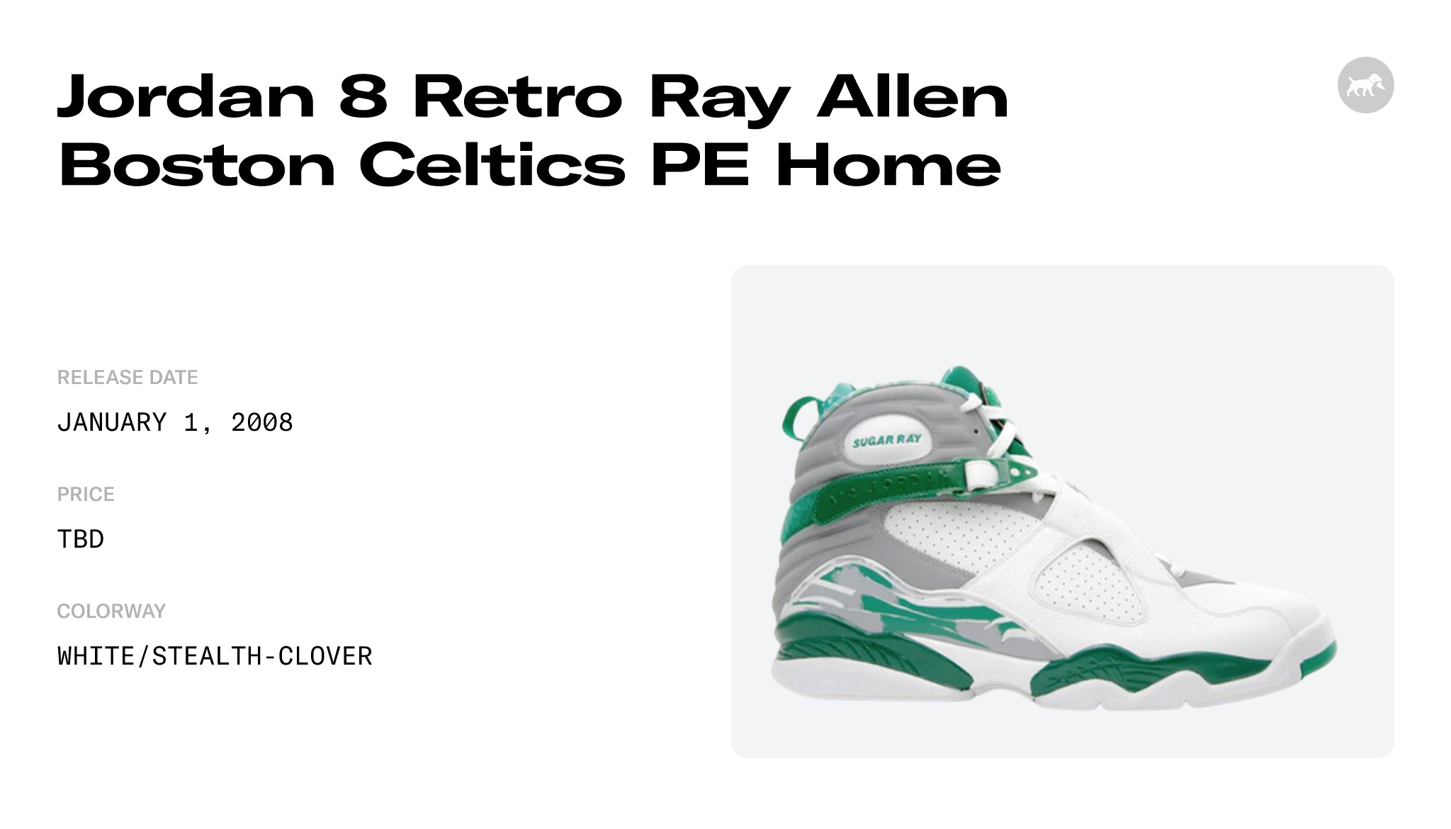 Jordan 8 Retro Ray Allen Boston Celtics PE Away