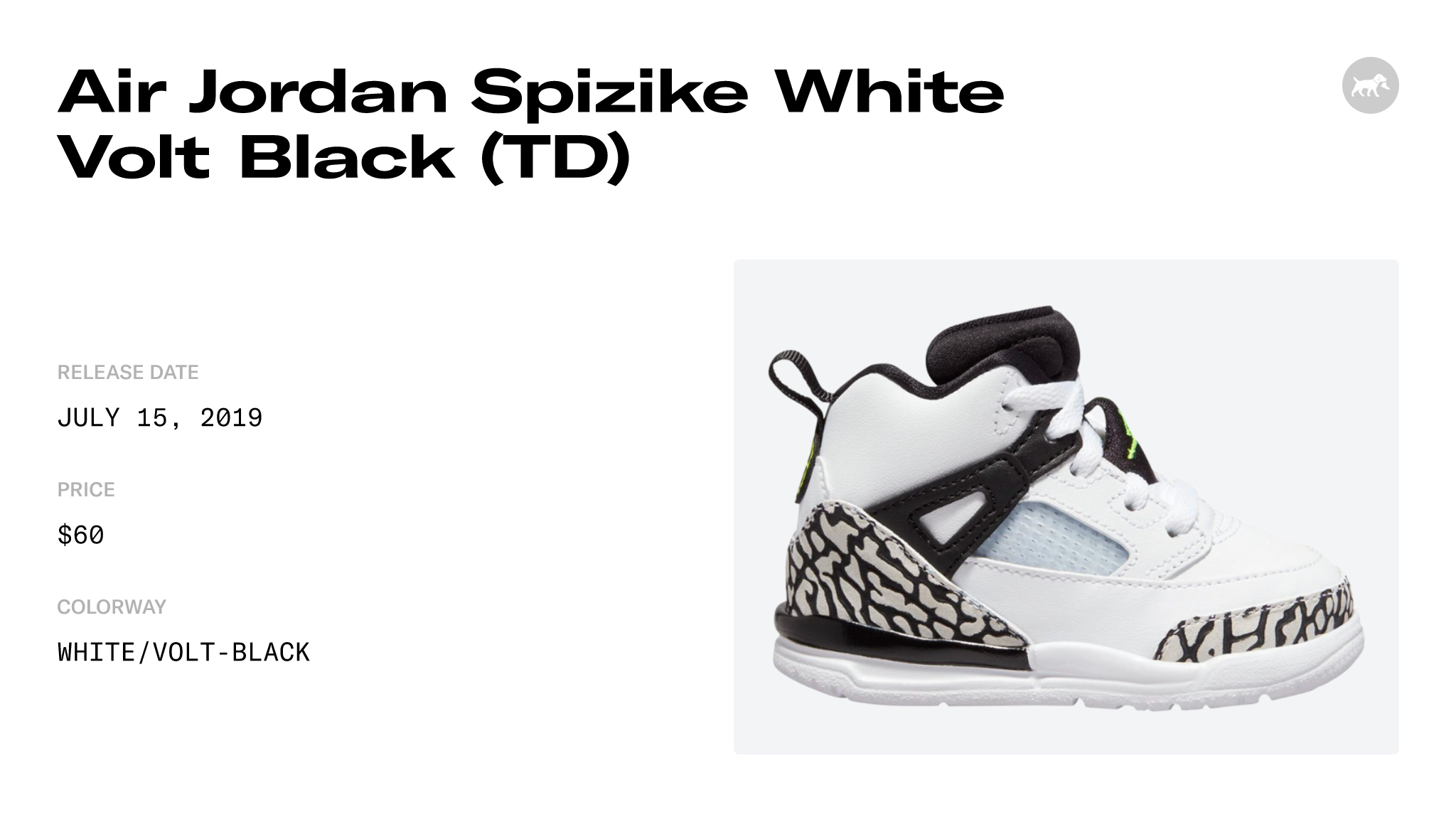 Jordan spizike best sale white volt black