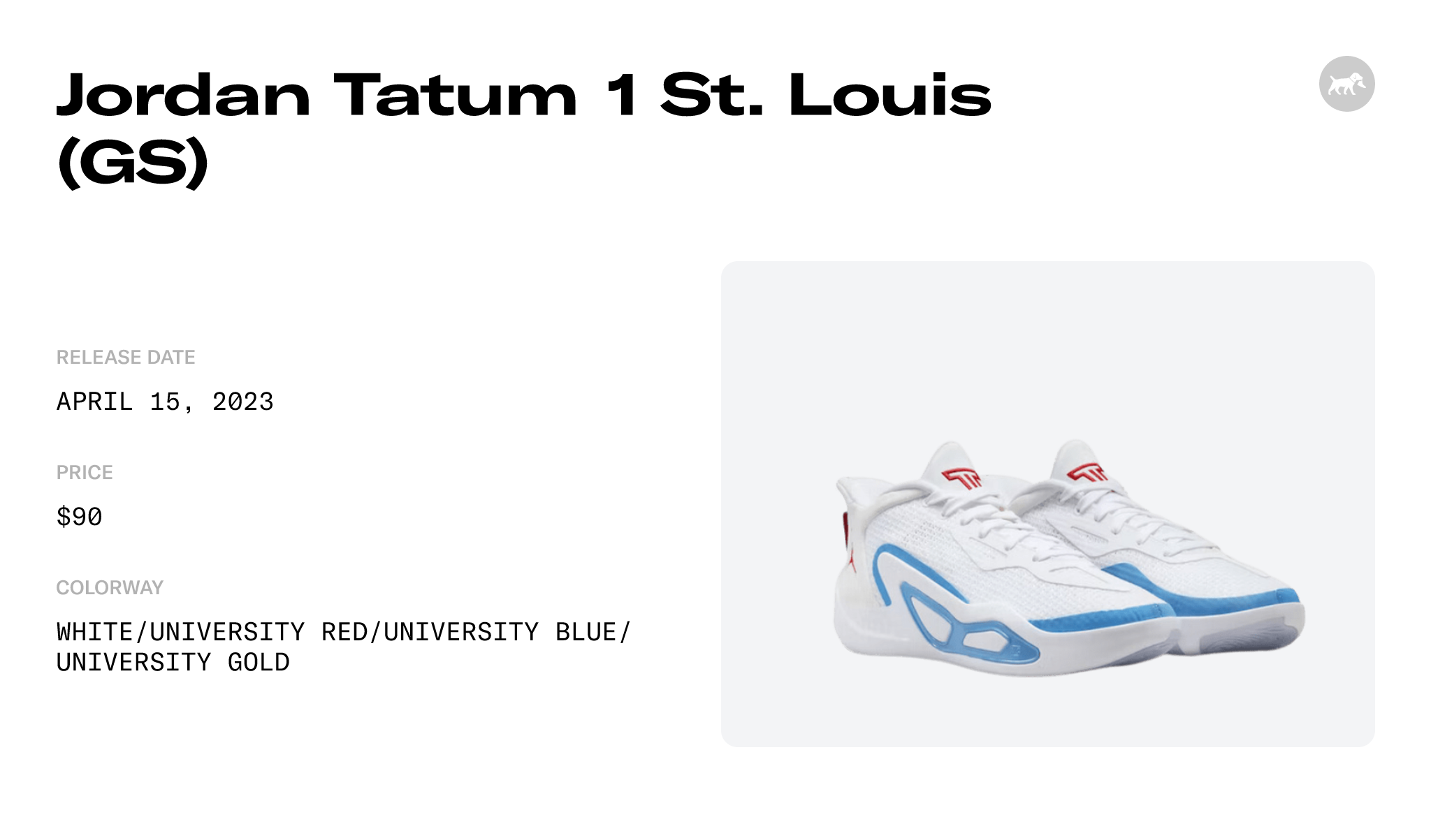 White Jordan Jordan Tatum 1 (GS) St. Louis