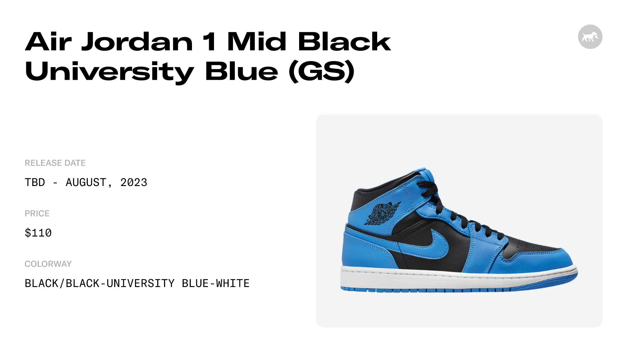 Air Jordan 1 Mid Black University Blue (GS) - DQ8423-401 Raffles and  Release Date