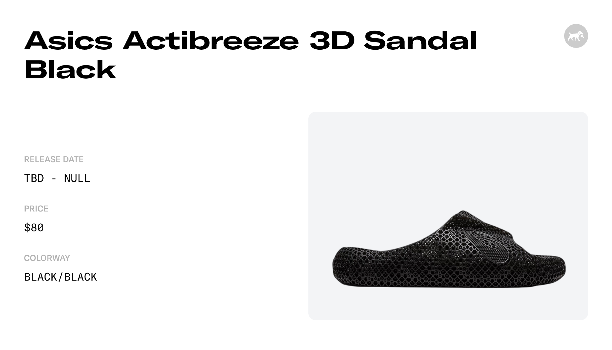 Asics Actibreeze 3D Sandal Black - 1013A122-001 Raffles and