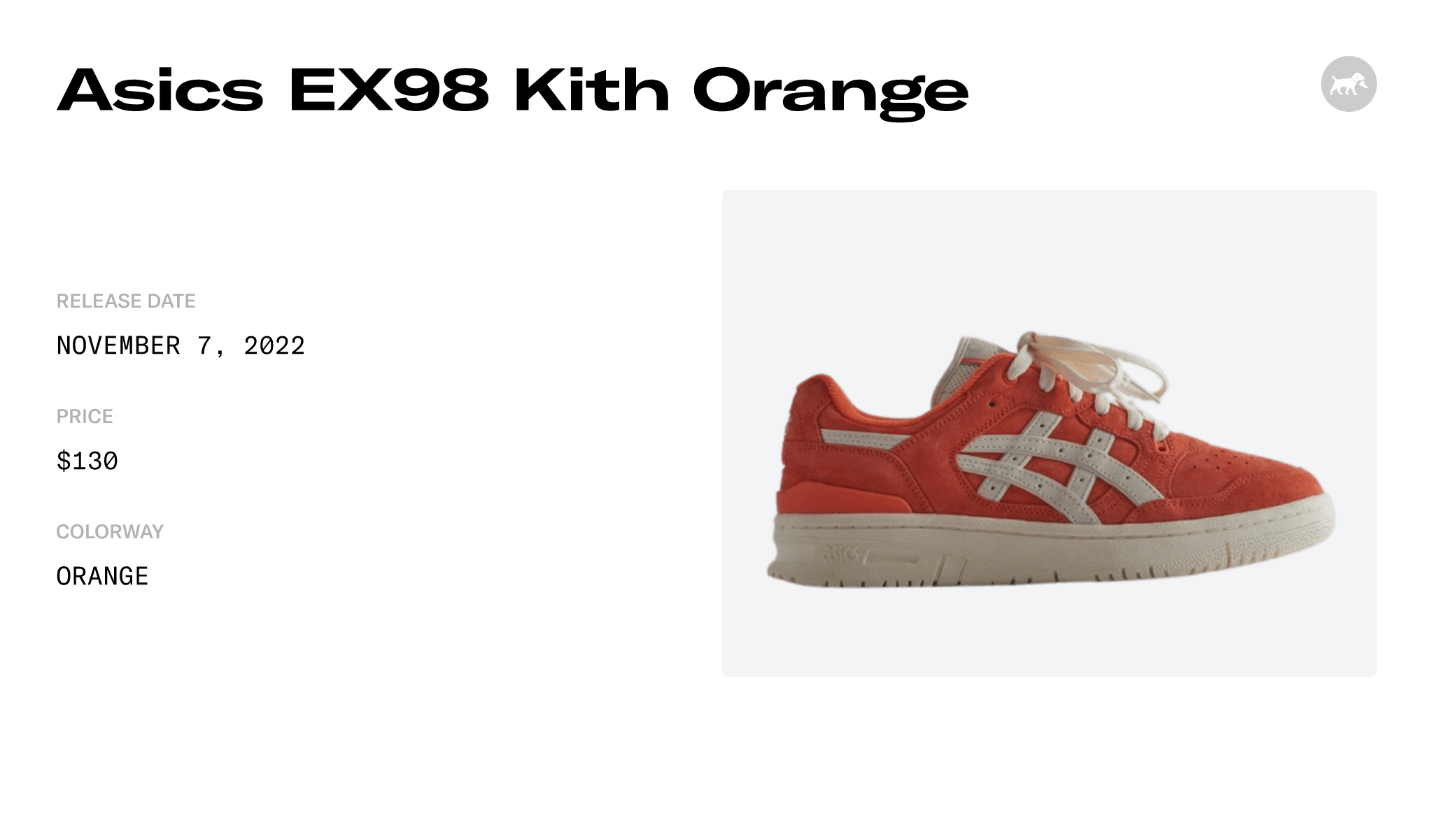 Asics EX98 Kith Orange - ai1201a894-800 Raffles & Where to Buy