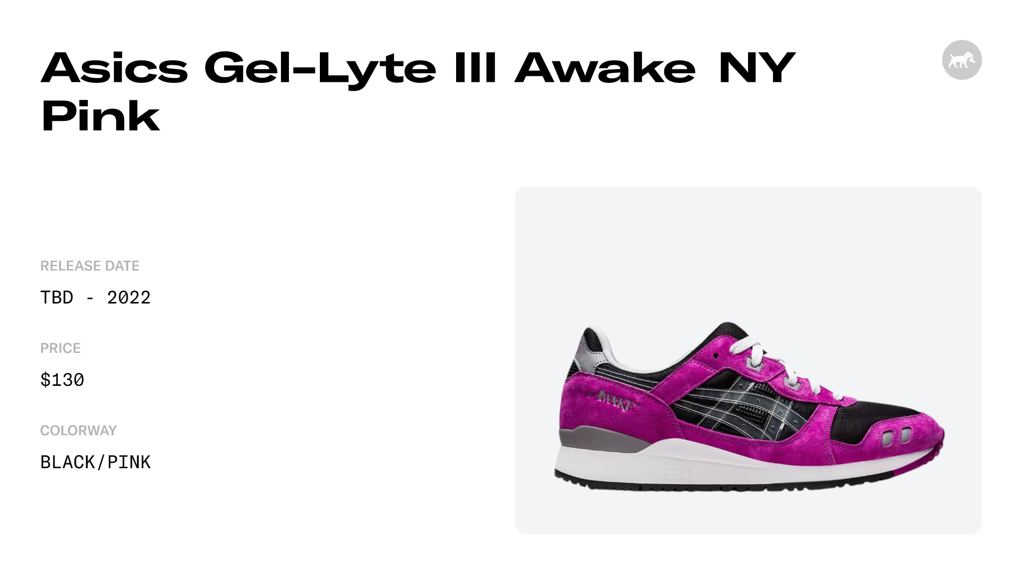 Asics x Awake NY Gel-Lyte III OG Black Pink Pink 1201A568-001