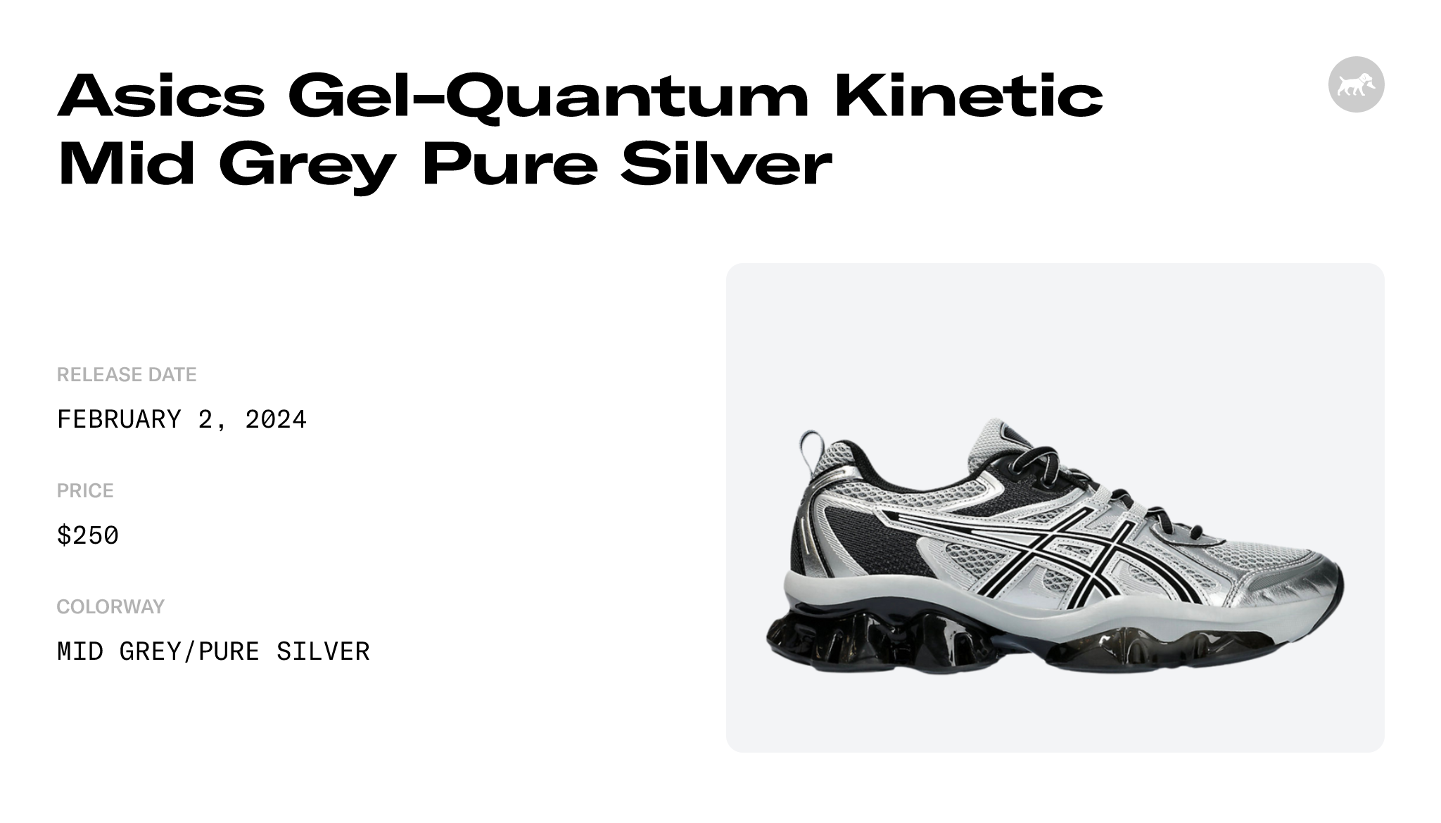 Asics Gel-Quantum Kinetic Mid Grey Pure Silver - 1203A270-022 