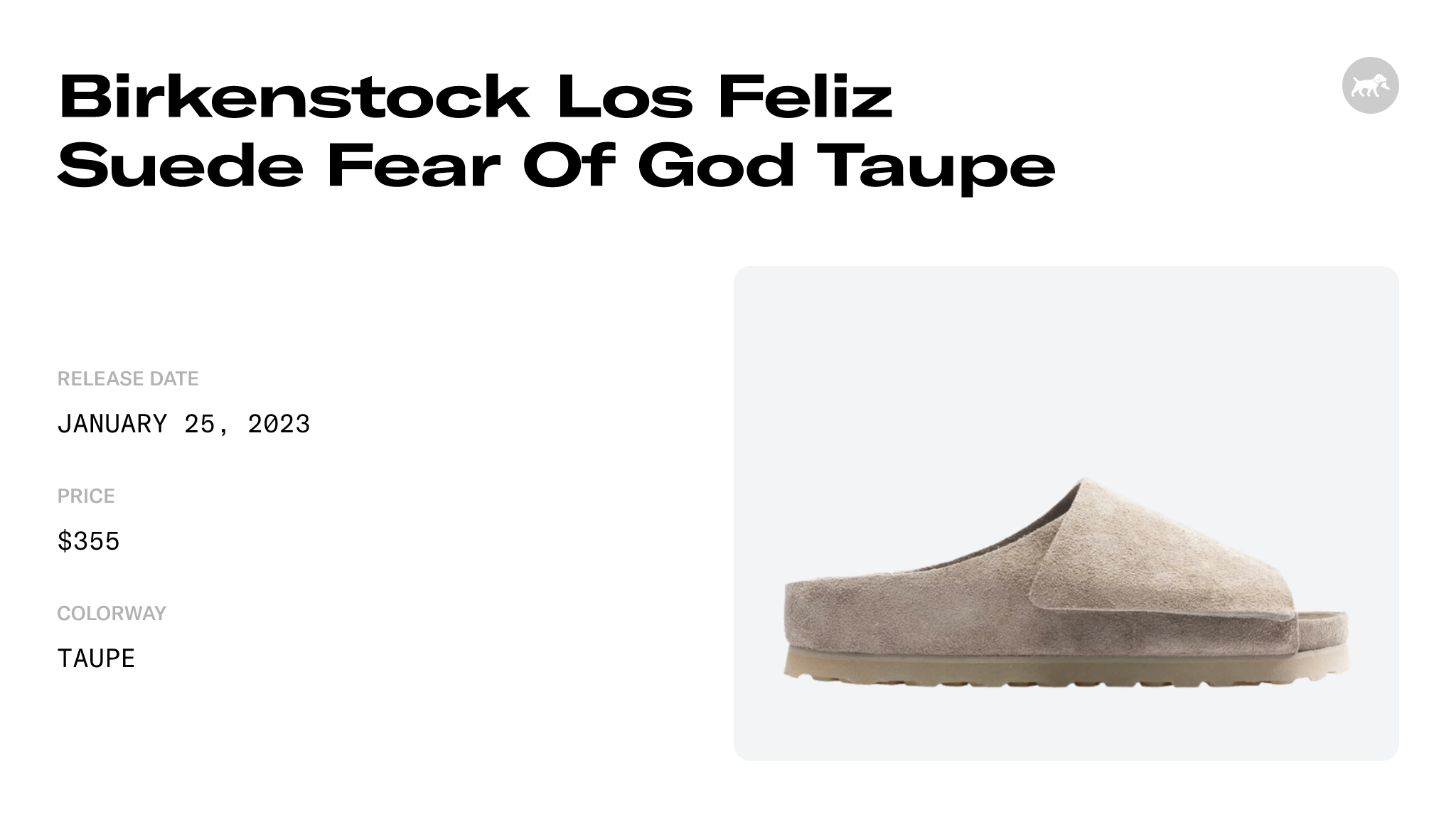 Fear of God Birkenstock Los Feliz Taupe, Release