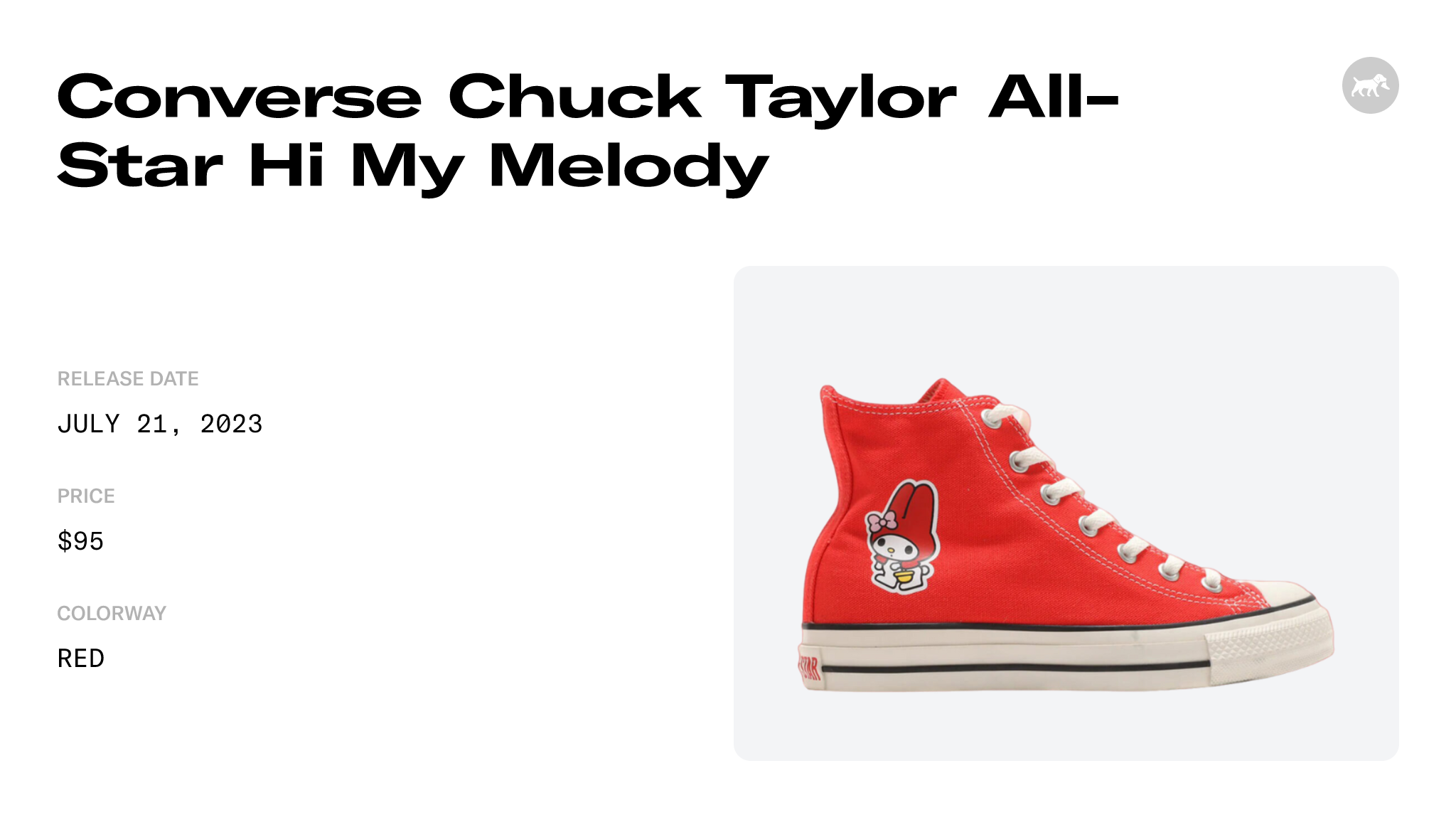 Converse Chuck Taylor All-Star Hi My Melody - 31309760 Raffles and