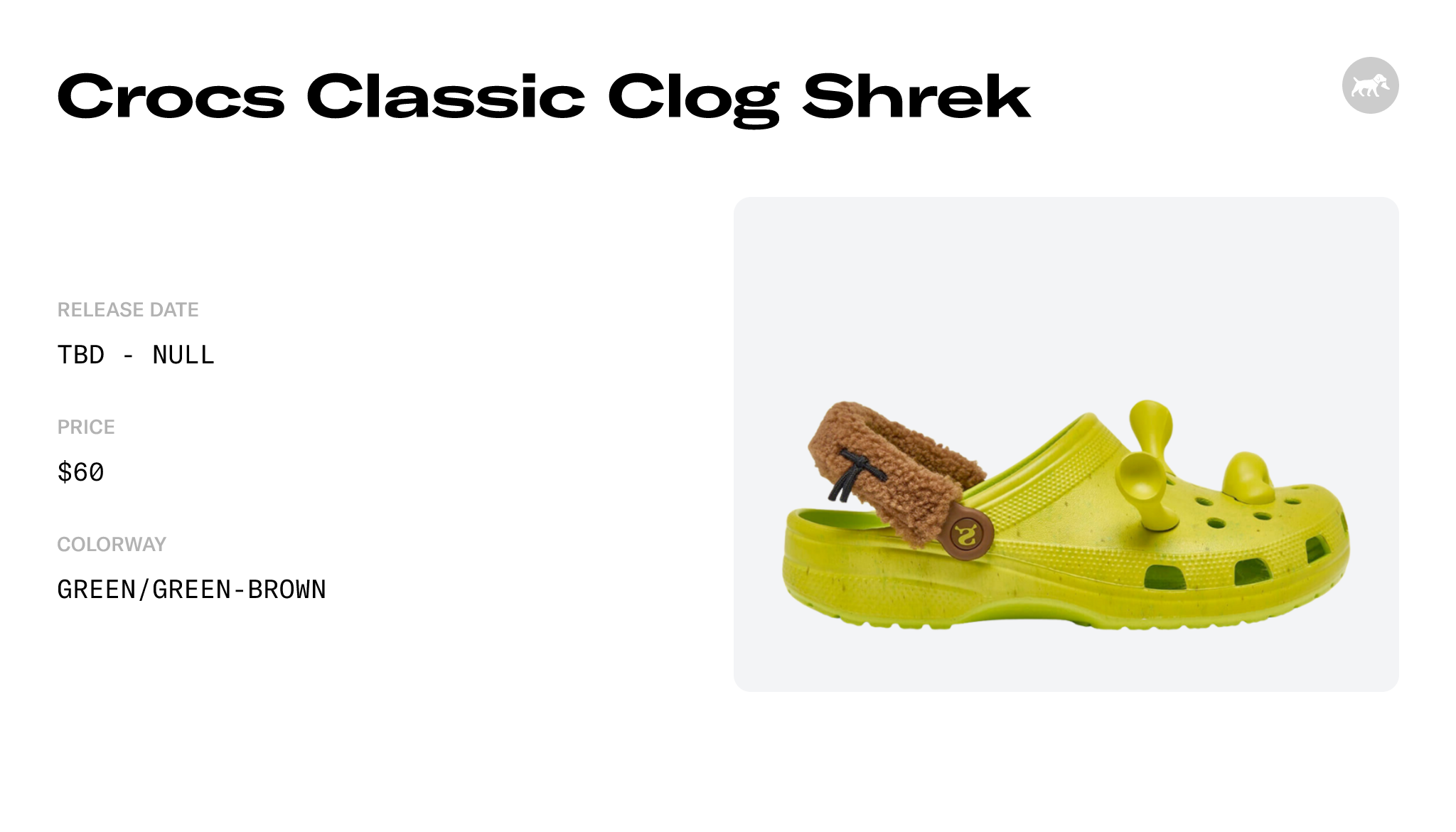 Contender for sneaker of the year, the Shrek Crocs Clog