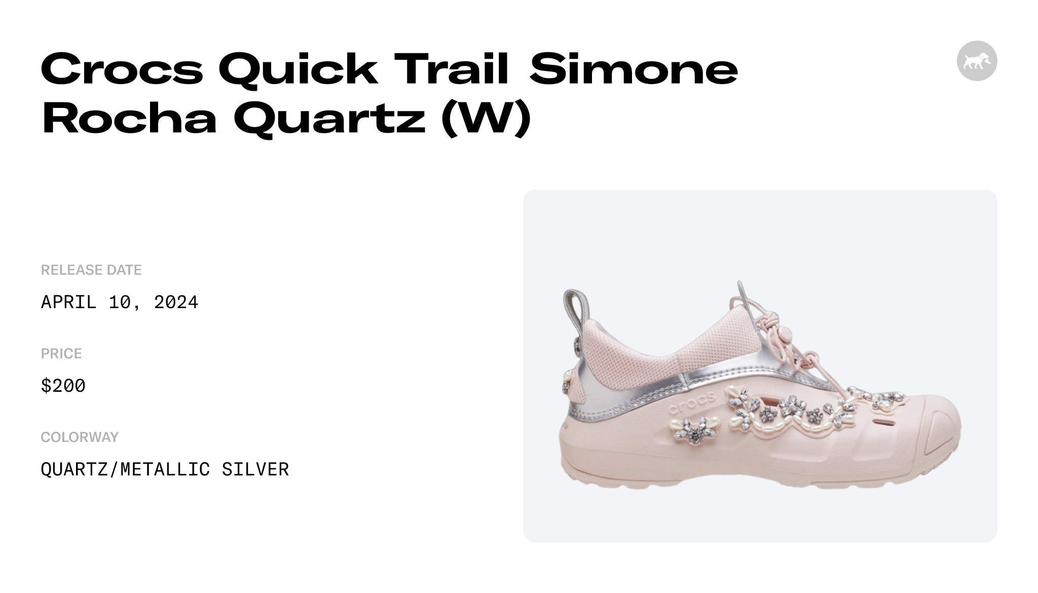 Crocs Quick Trail Simone Rocha Quartz (W) - 209635-6WS Raffles and 