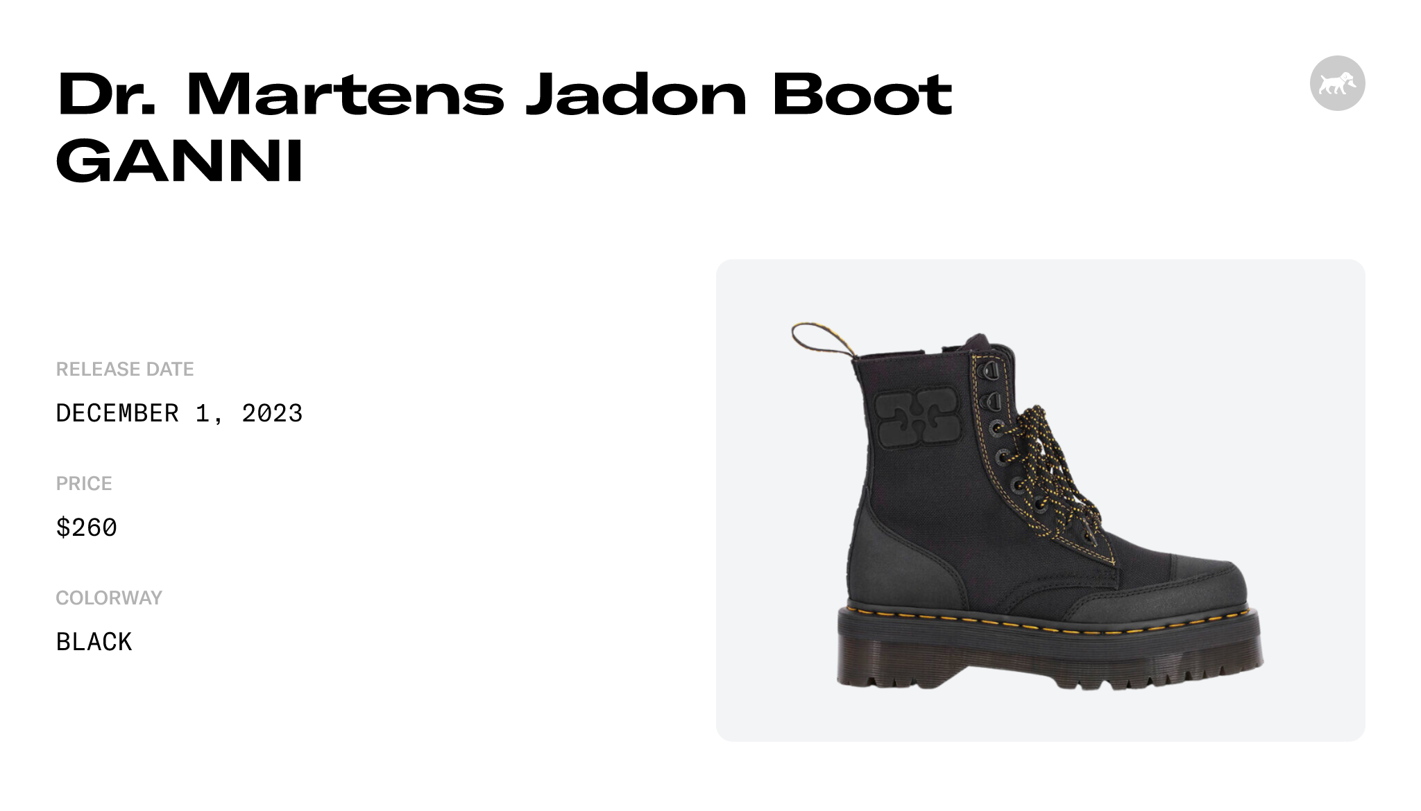 Dr. Martens Jadon Boot GANNI - 31794001 Raffles and Release Date