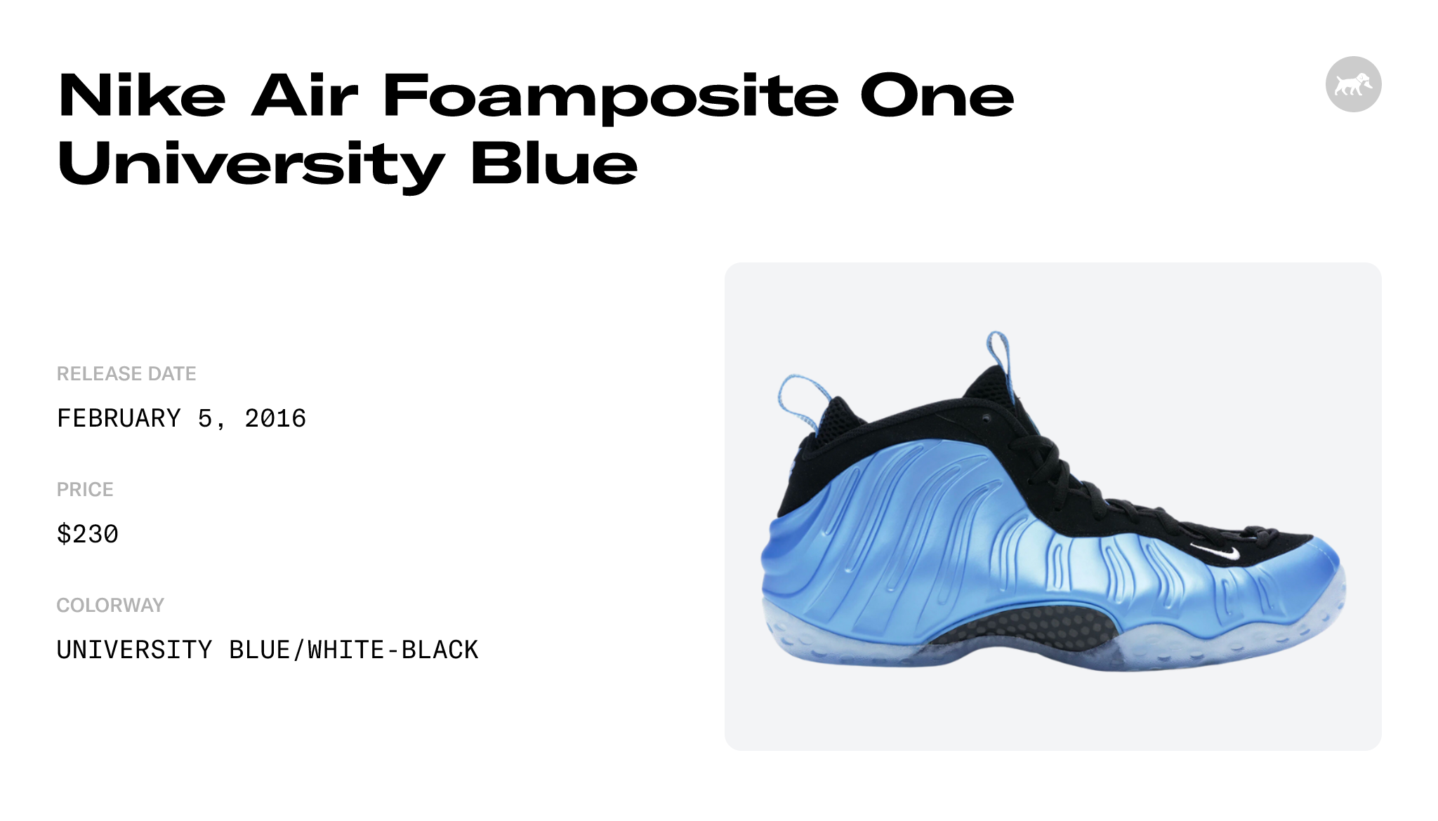 Nike Air Foamposite One 'University Blue