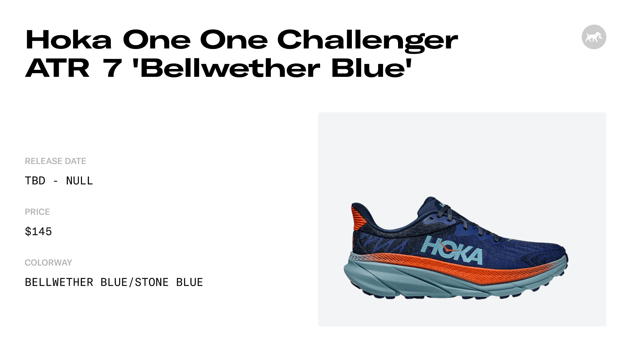 Hoka One One Challenger Atr 7 'bellwether Blue' - 1134497-bbsbl Release 