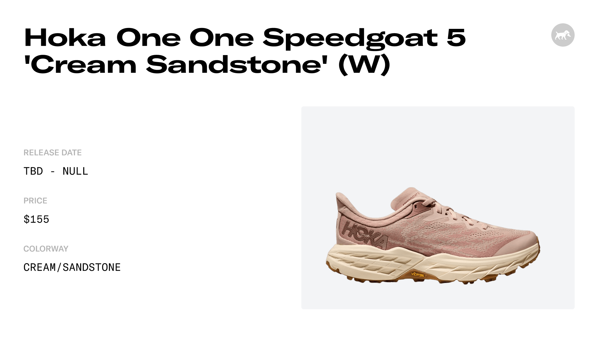 Hoka One One Speedgoat 5 Cream Sandstone W 1123158 Crms Release Info 6501