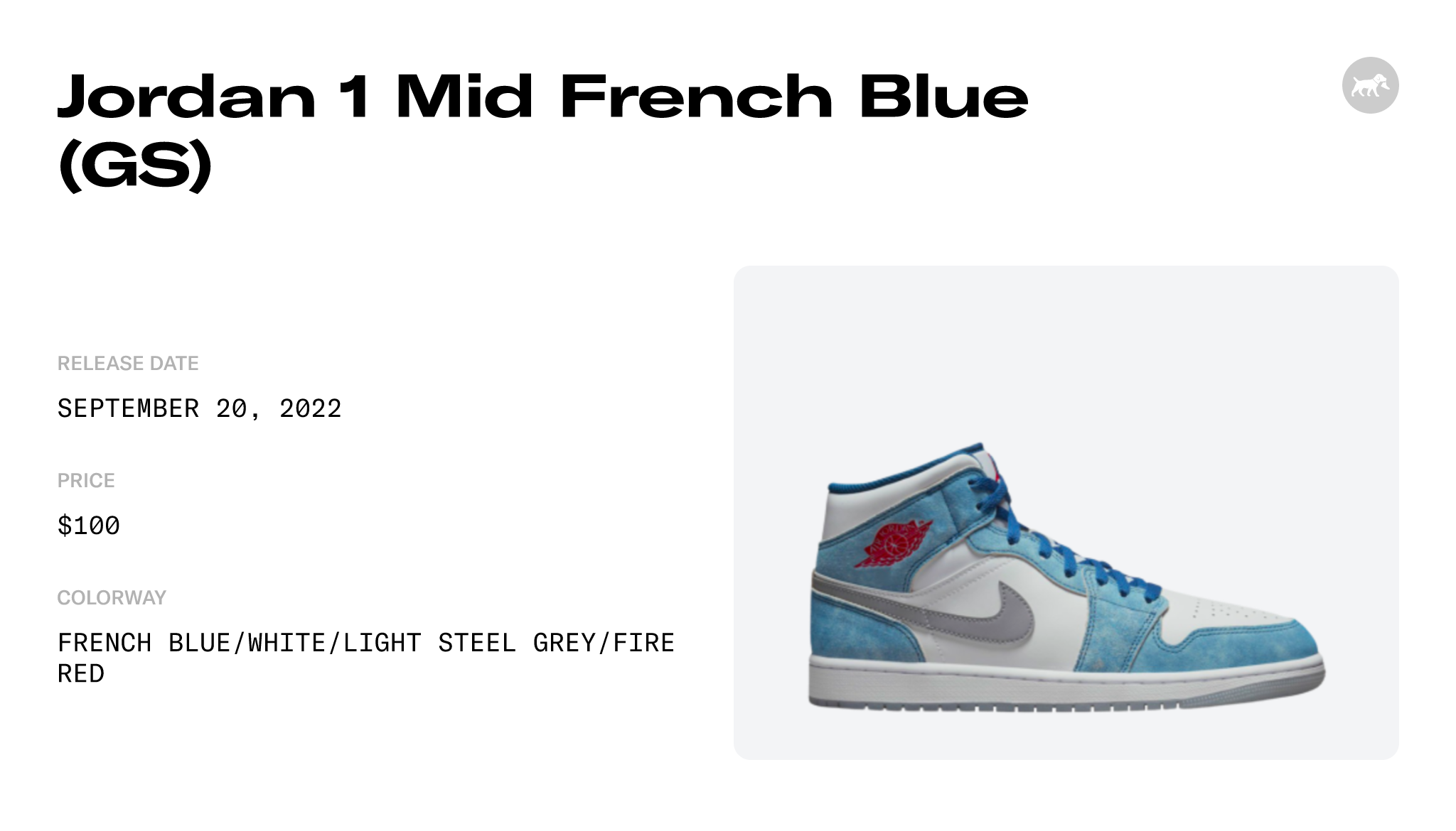 Nike Air Jordan 1 Mid SE French Blue Light Steel (GS)