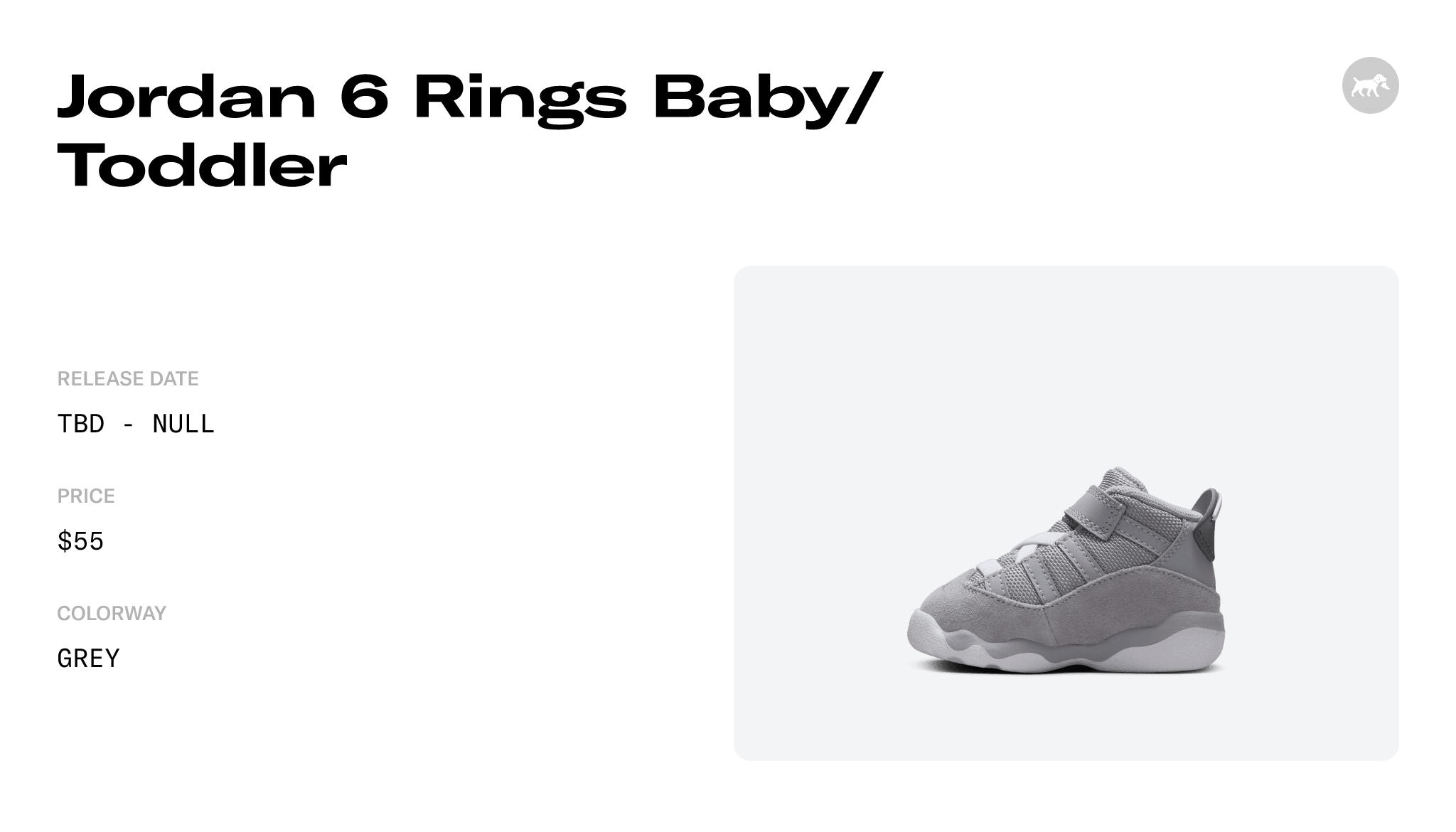 Jordan 6 Rings Baby/Toddler - 323420-009 Raffles and Release Date