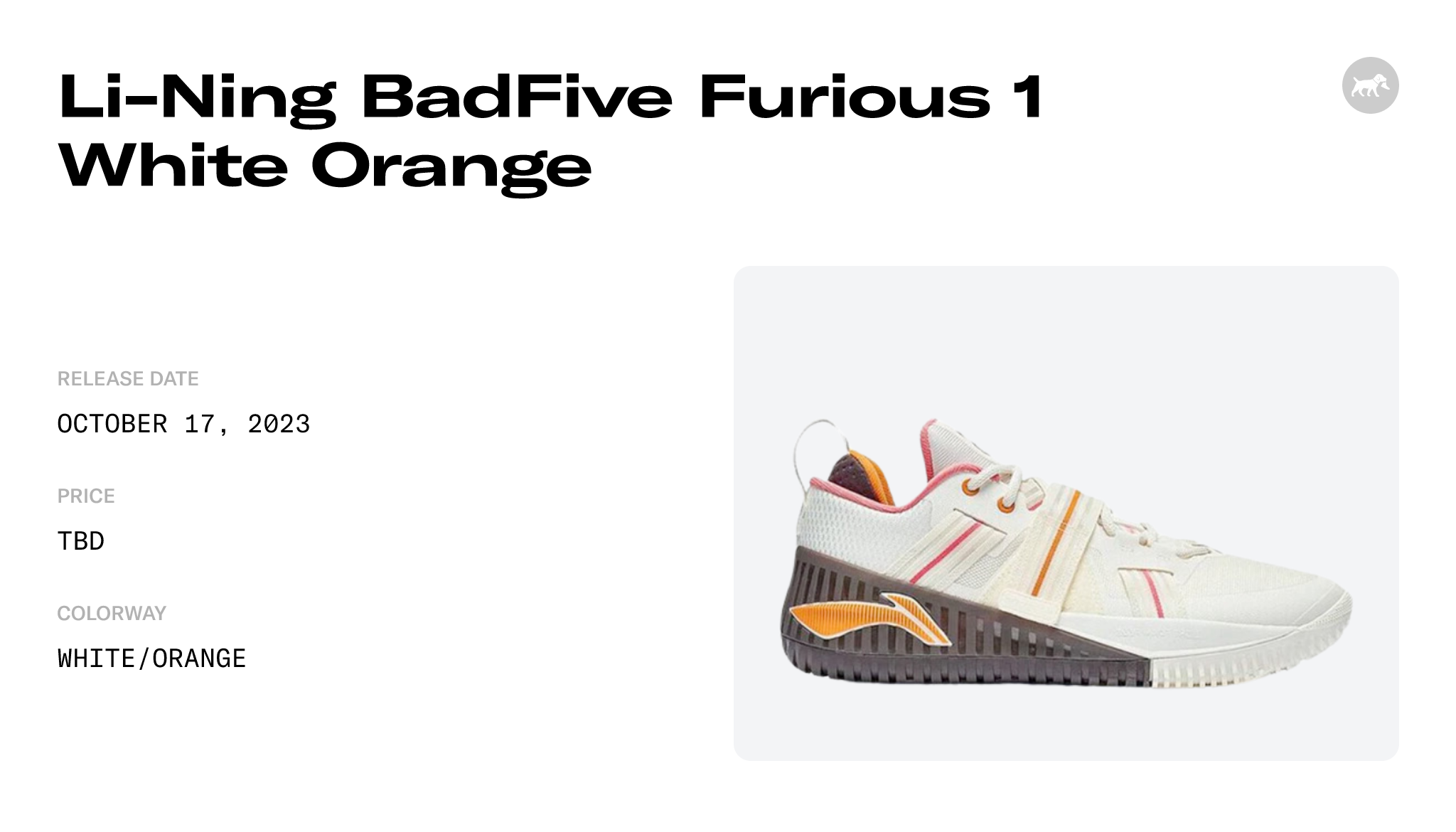 Li-Ning BadFive Furious 1 White Orange - ABFT027-5 Raffles and 