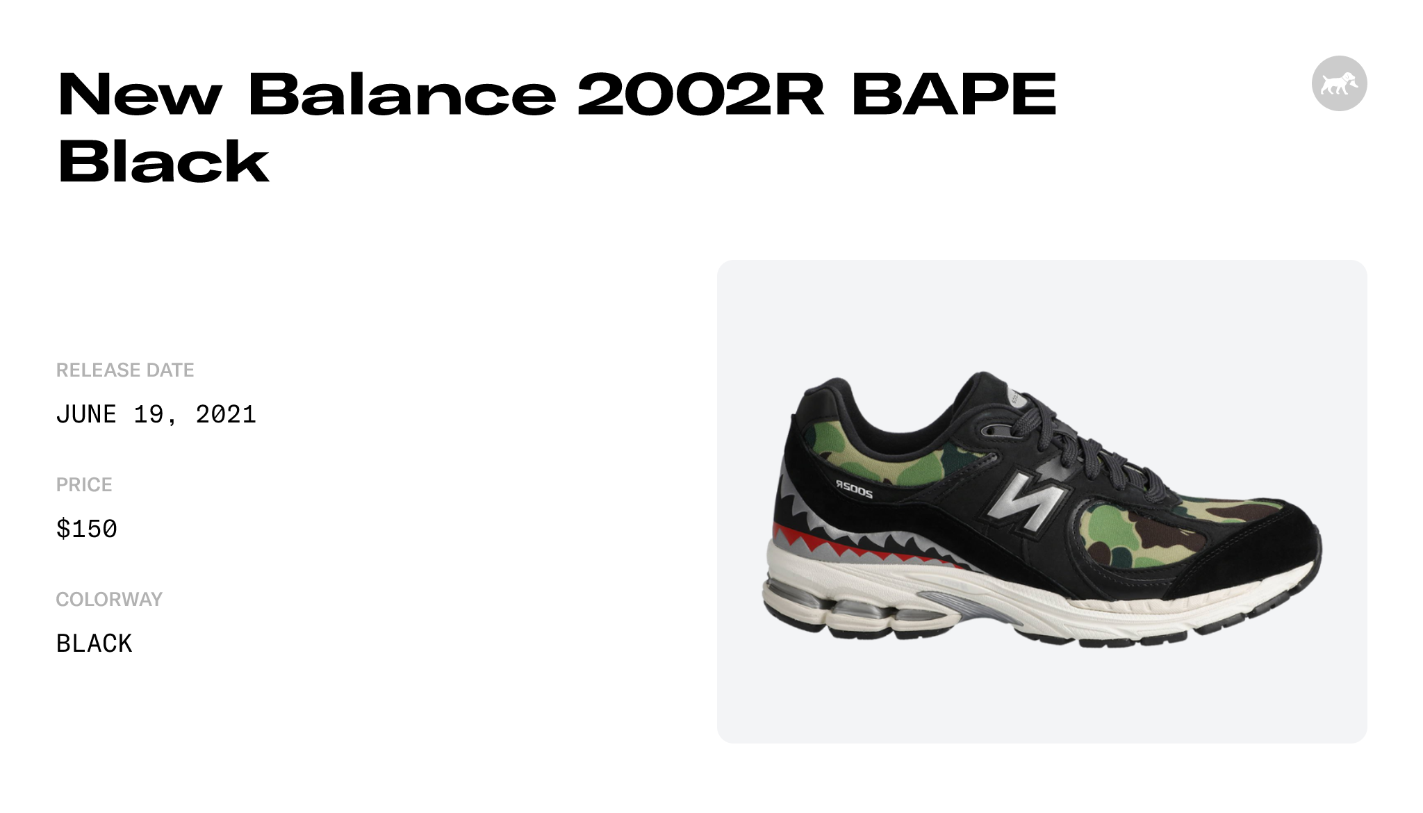 New Balance 2002R BAPE Black - NB2002RB Raffles and Release Date