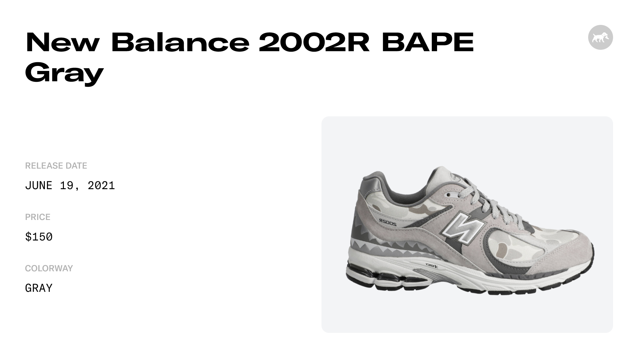 New Balance 2002R BAPE Gray - NB2002RG Raffles and Release Date