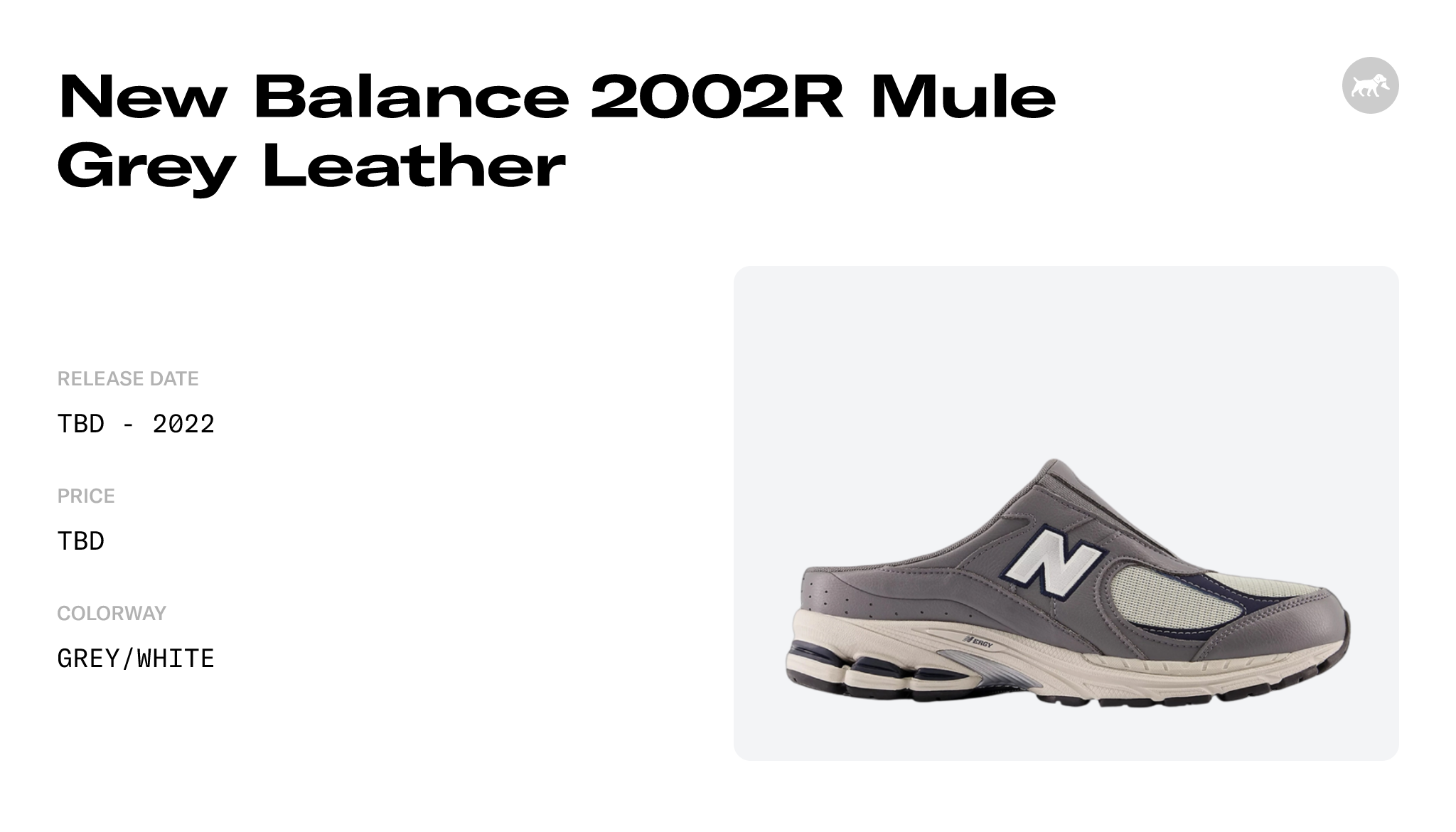 New Balance 2002R Mule Grey Leather - M2002RMJ Raffles and Release