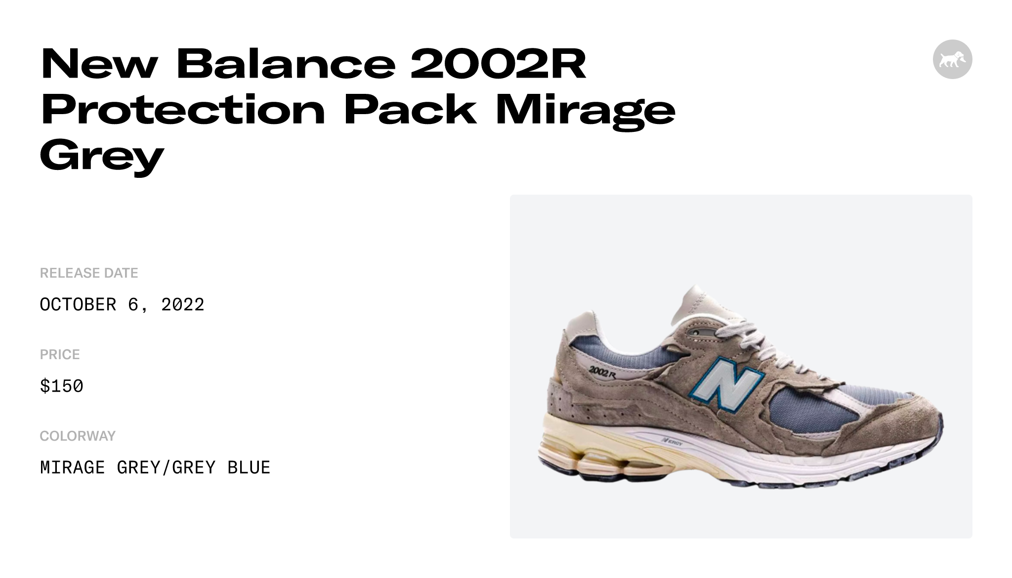 New Balance 2002R Protection Pack Mirage Grey - M2002RDD Raffles