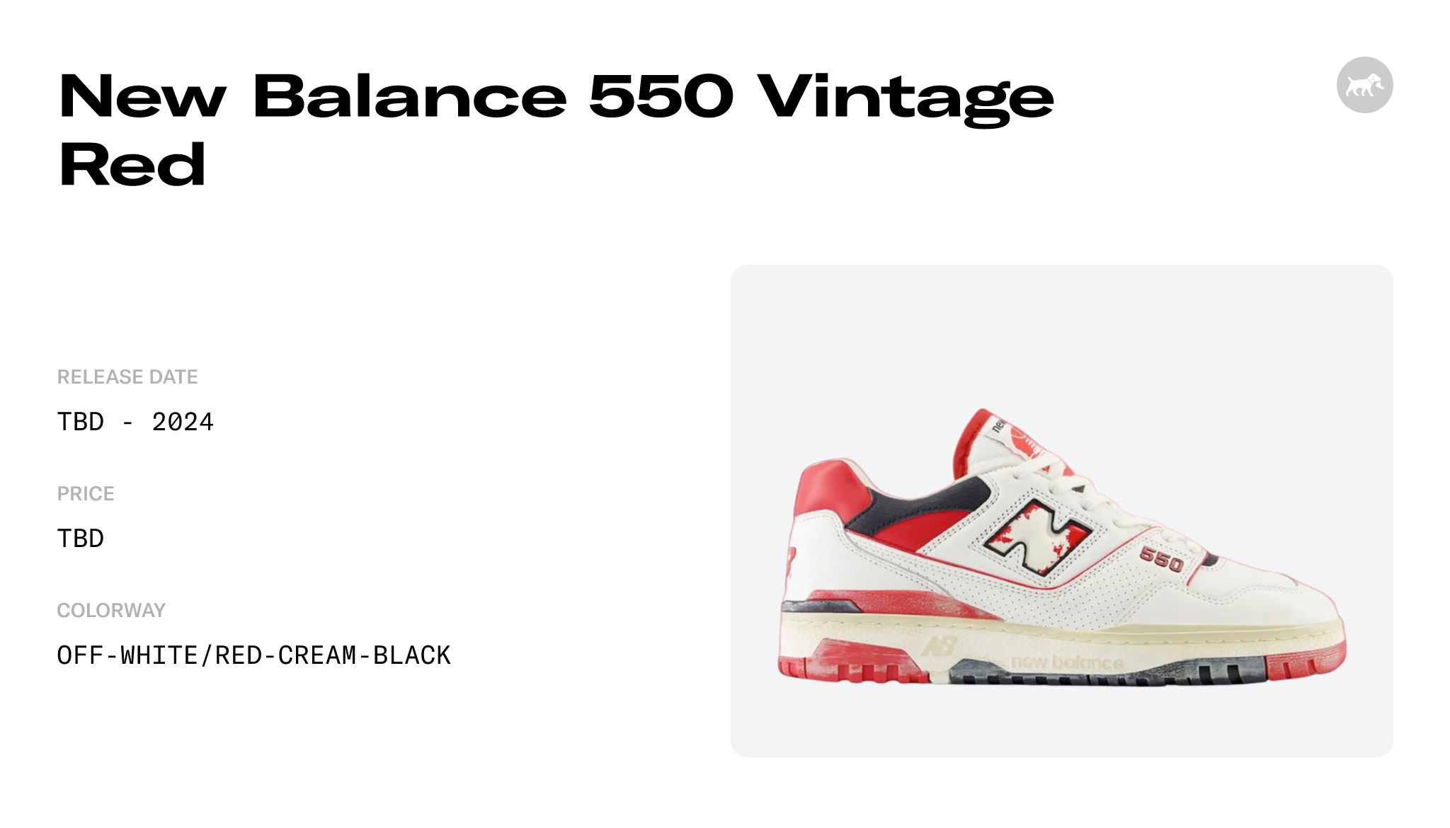 New Balance 550 Vintage Red BB550VGA