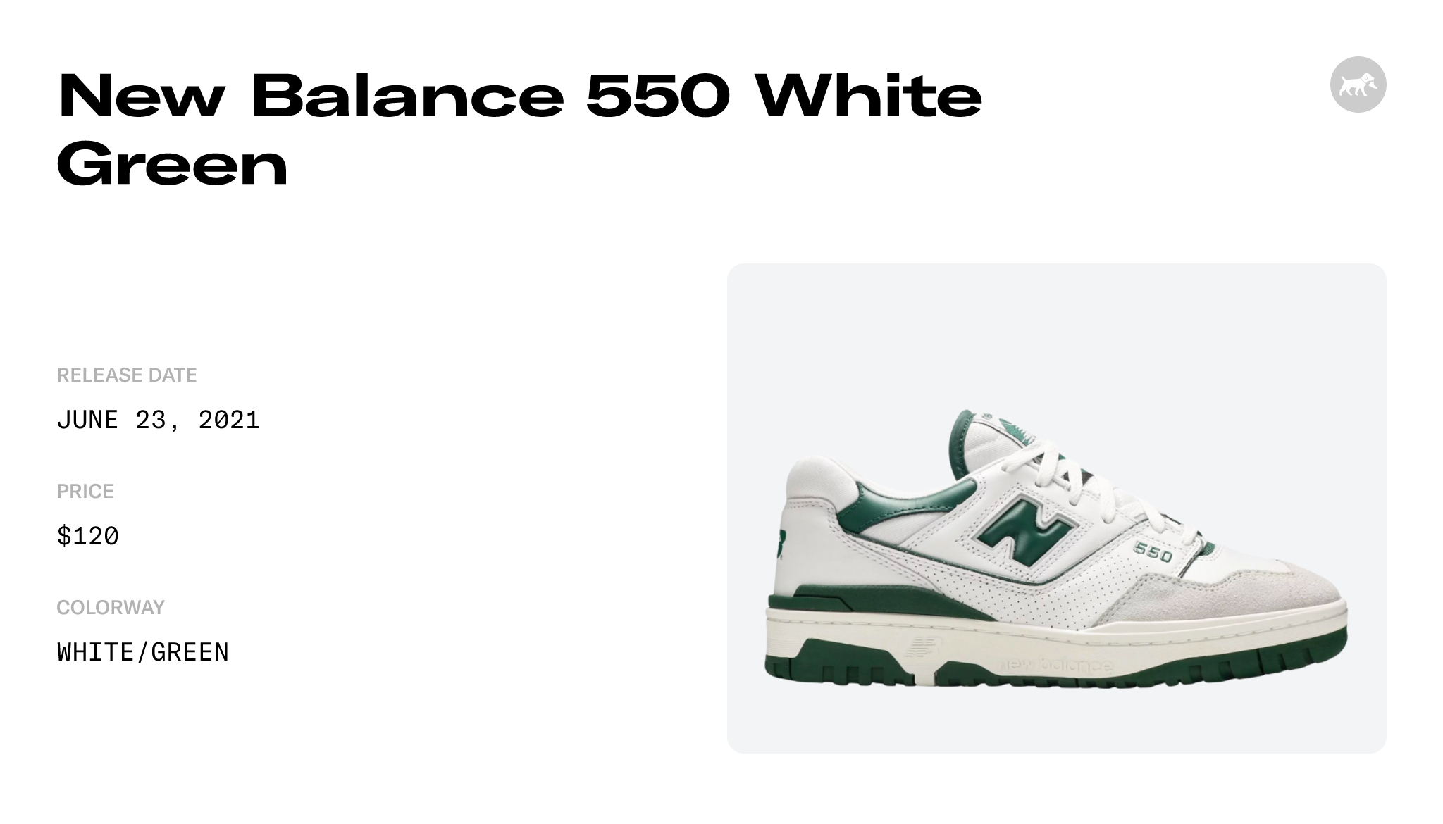 New Balance 550 White Green - BB550WT1 Raffles and Release Date
