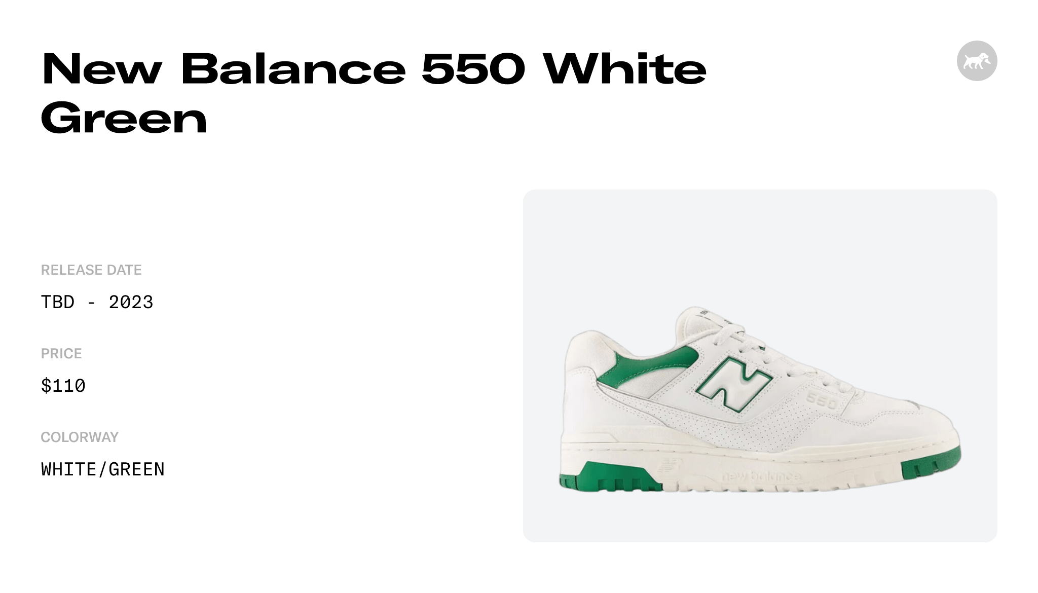 New Balance 550 White Green - BB550SWB Raffles and Release Date