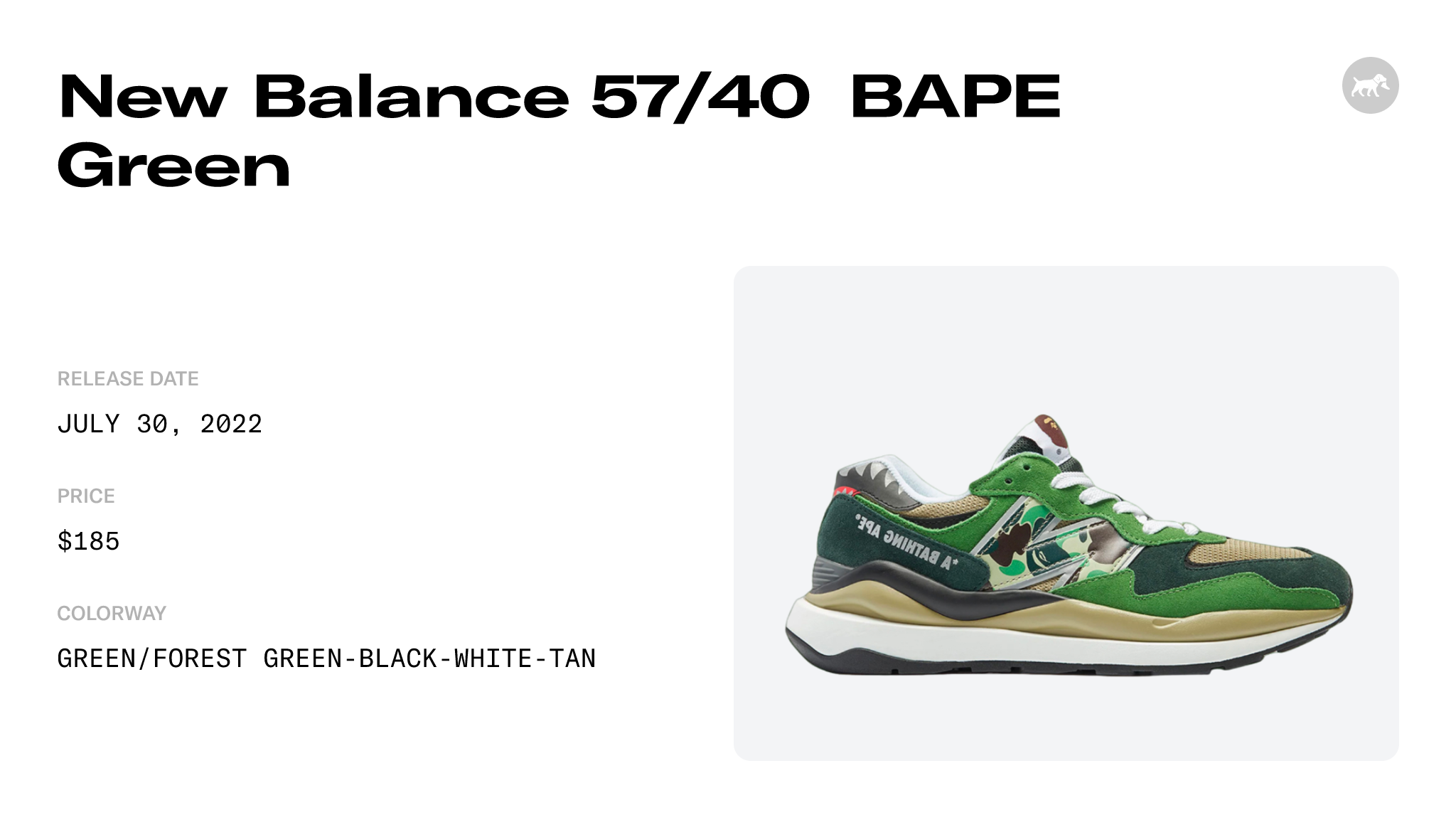 New Balance 57/40 BAPE Green Raffles and Release Date