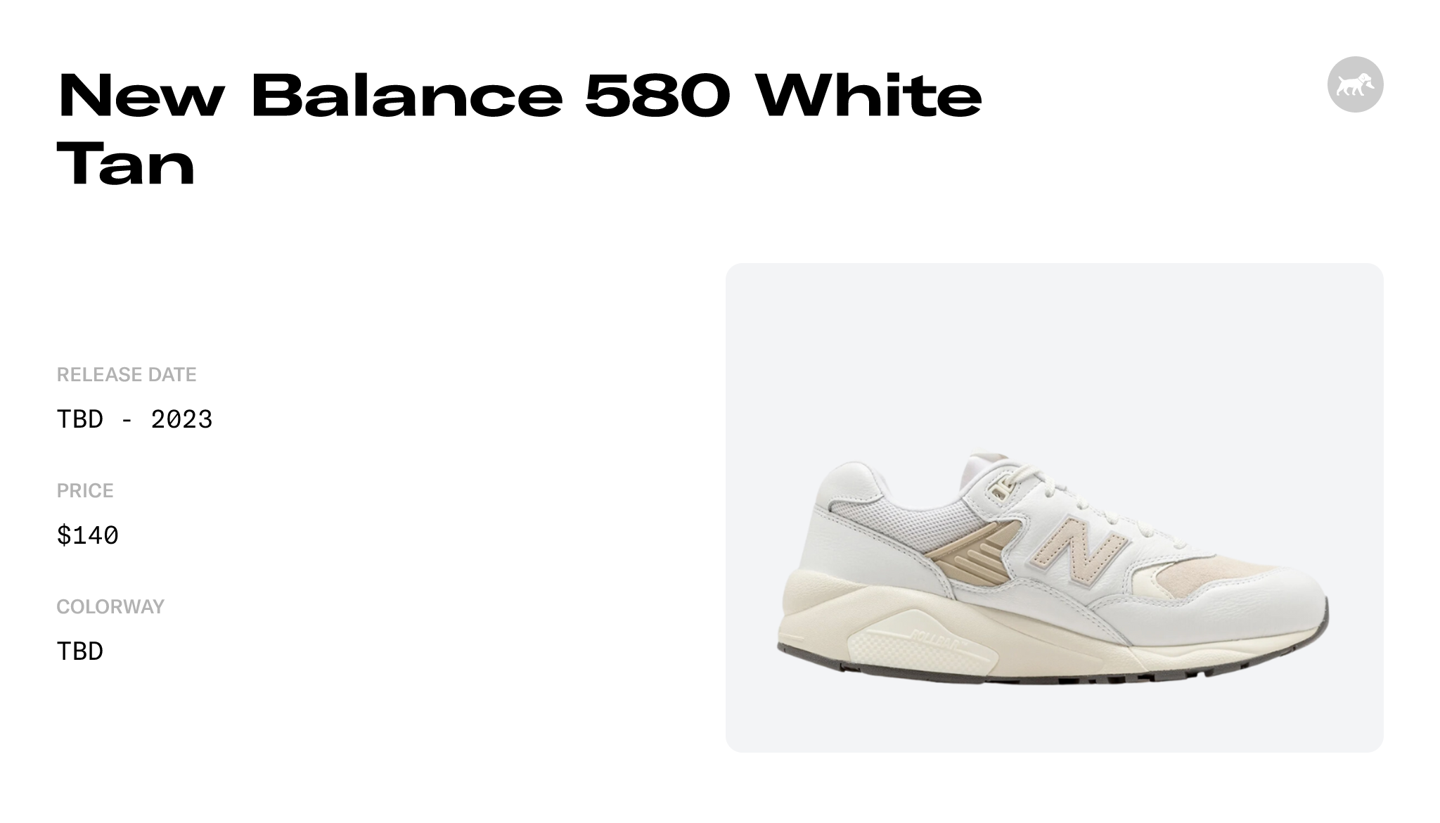 New Balance 580 White Tan - MT580VTG Raffles and Release Date