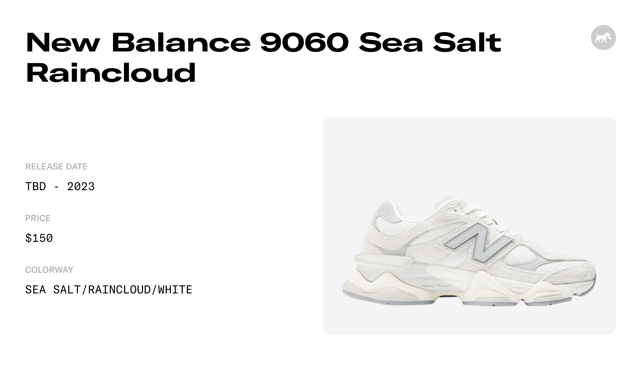 New Balance 9060 Sea Salt Raincloud - U9060HSC Raffles and Release