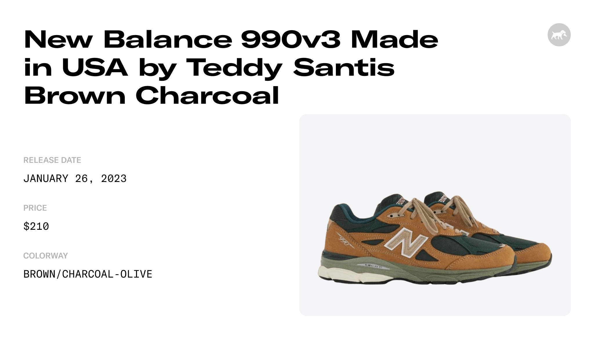 New Balance 990v3 Made in USA by Teddy Santis Brown Charcoal