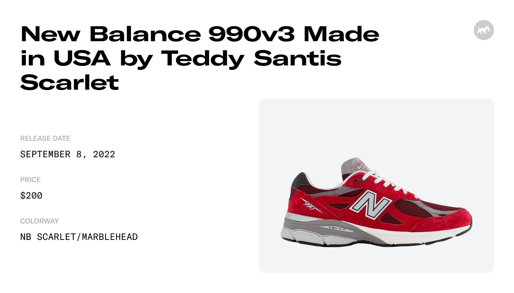 New Balance 990v3 Made in USA by Teddy Santis Scarlet