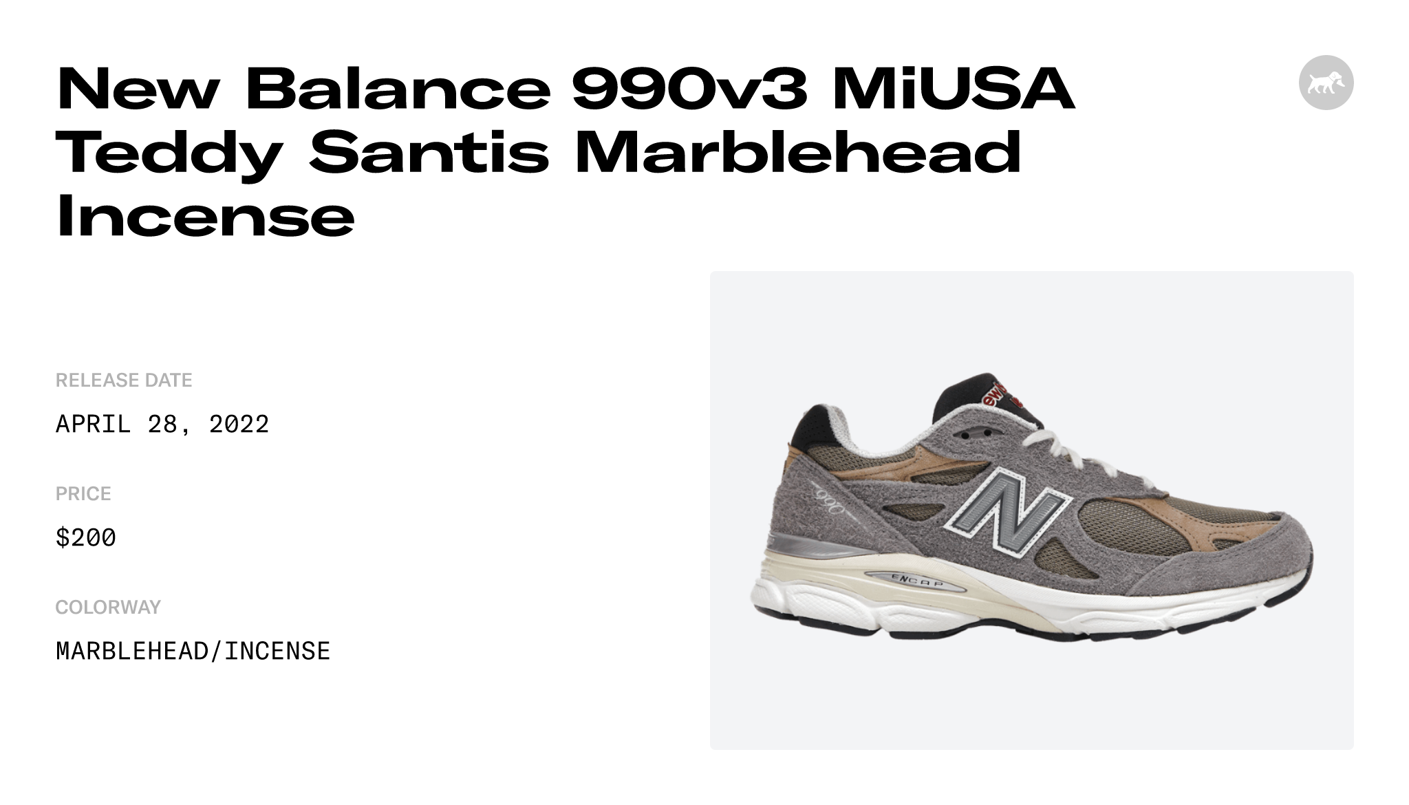 New Balance 990v3 MiUSA Teddy Santis Marblehead Incense - M990TG3