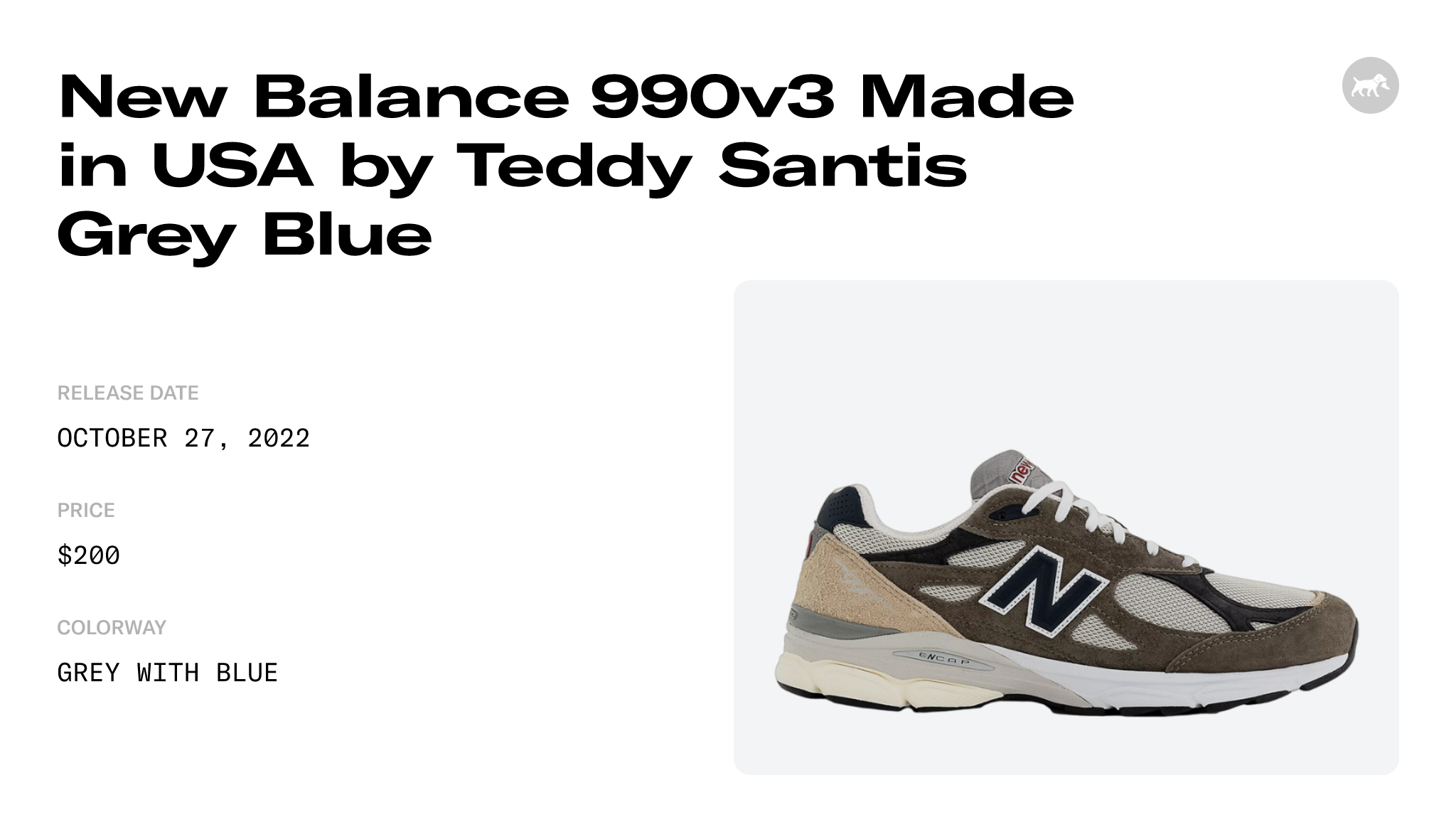 New Balance 990v3 Made in USA by Teddy Santis Grey Blue - M990TO3 Raffles  and Release Date