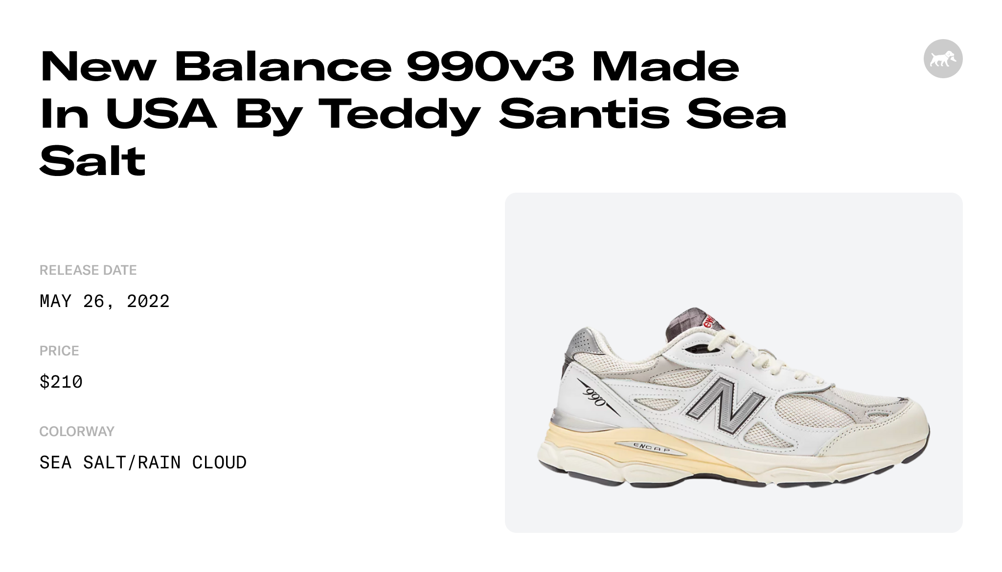 New Balance 990v3 Made In USA By Teddy Santis Sea Salt - M990AL3 Raffles  and Release Date