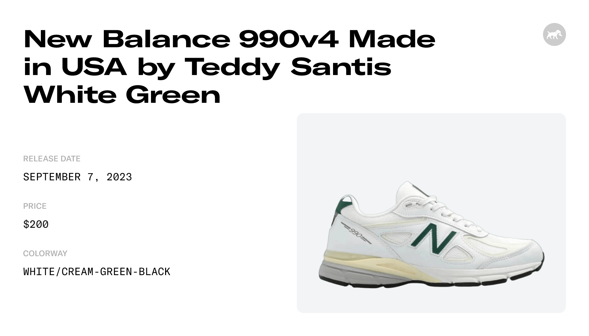 New Balance 990v4 Made in USA by Teddy Santis White Green