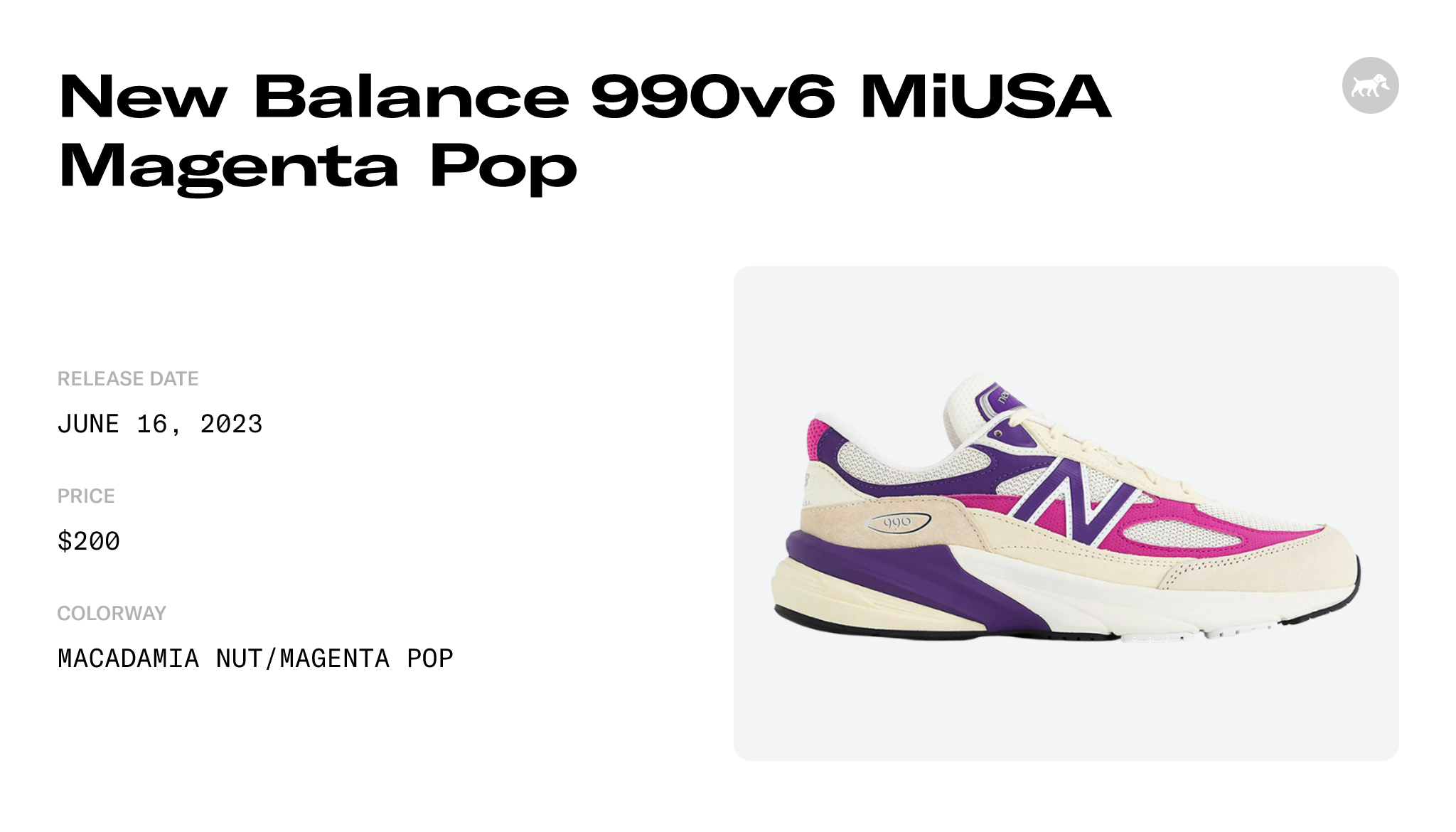 New Balance 990v6 MiUSA Magenta Pop - U990TD6 Raffles and Release Date