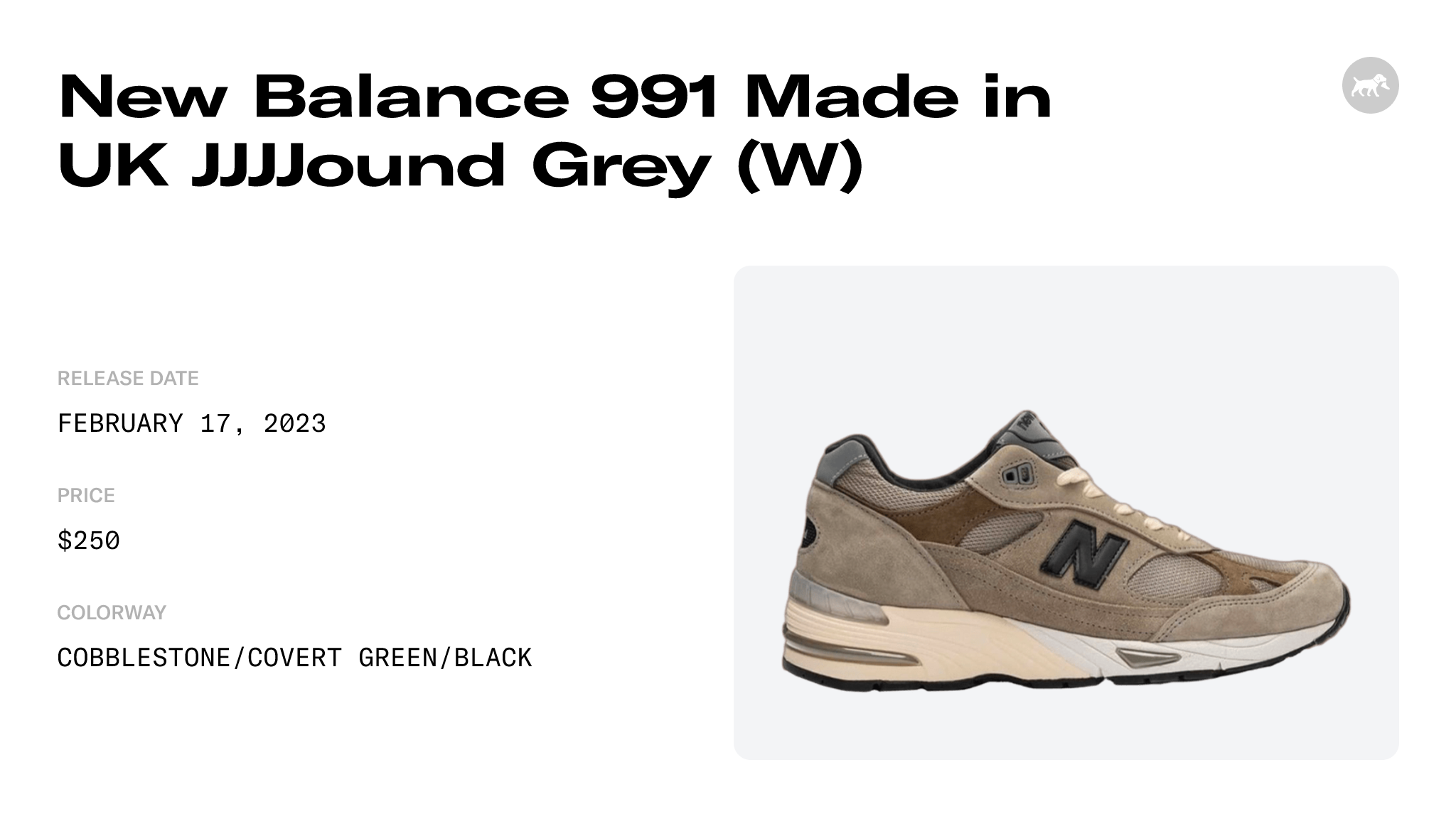 New Balance 991 Made in UK JJJJound Grey (W) - W991JJA Raffles and