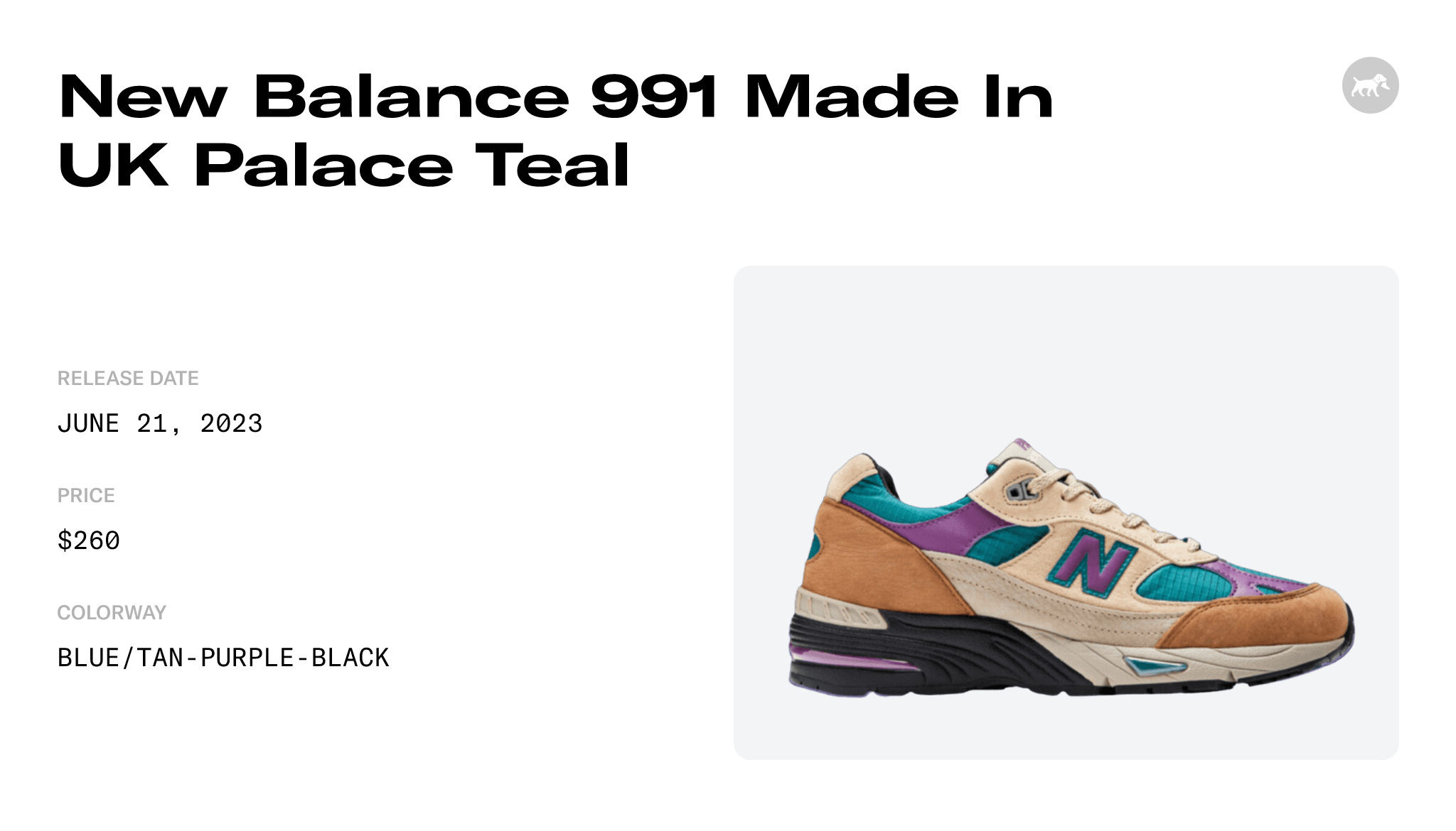 New Balance 991 Made In UK Palace Teal - M991PAL Raffles and